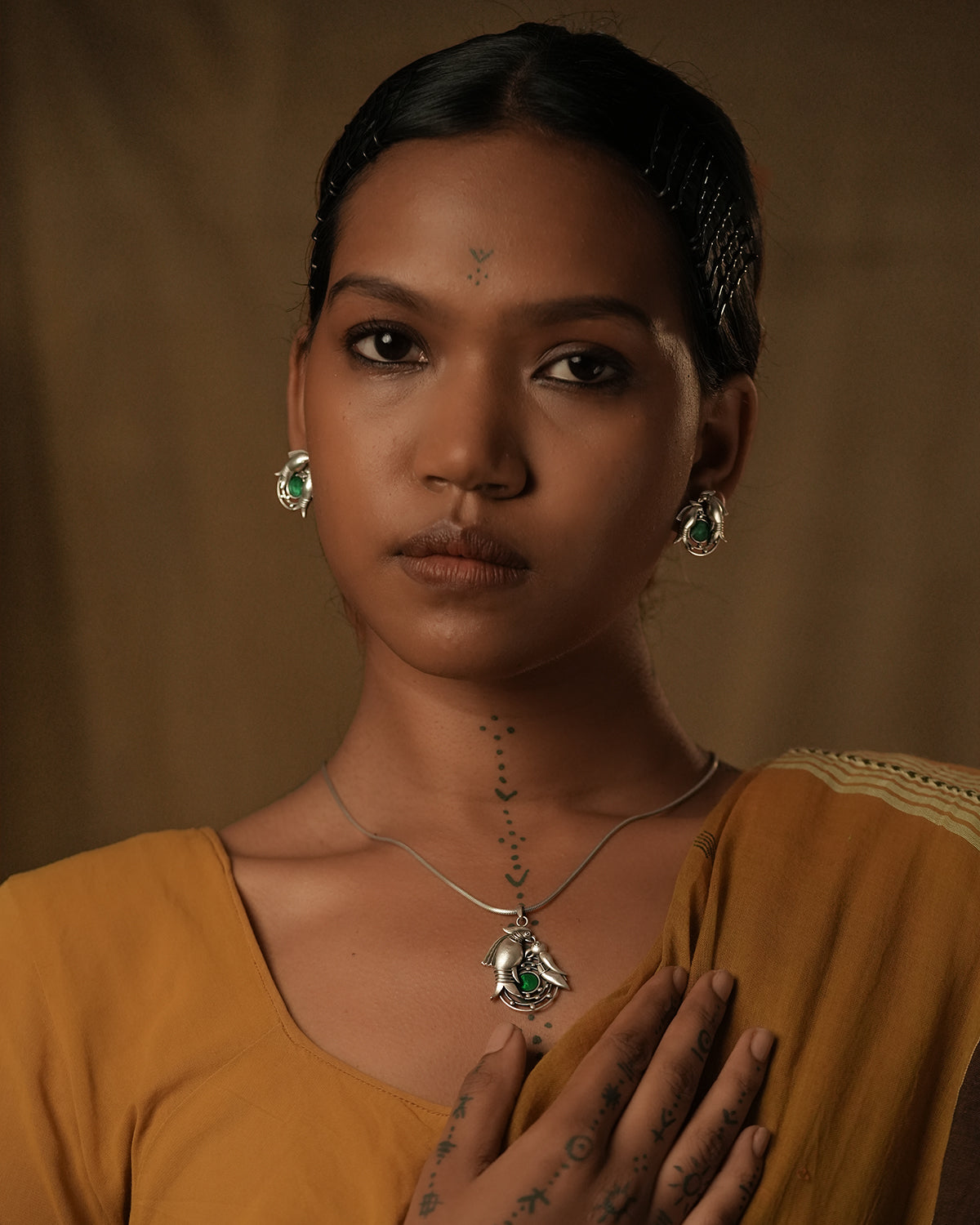 Prem Silver Pendant with chain by MOHA