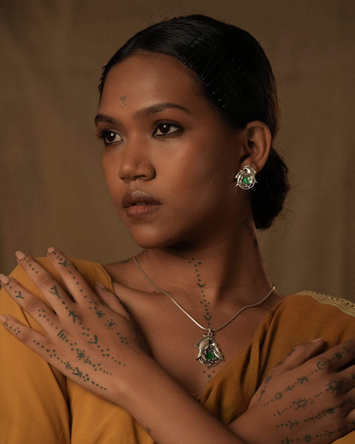 Prem Silver Pendant with chain by MOHA