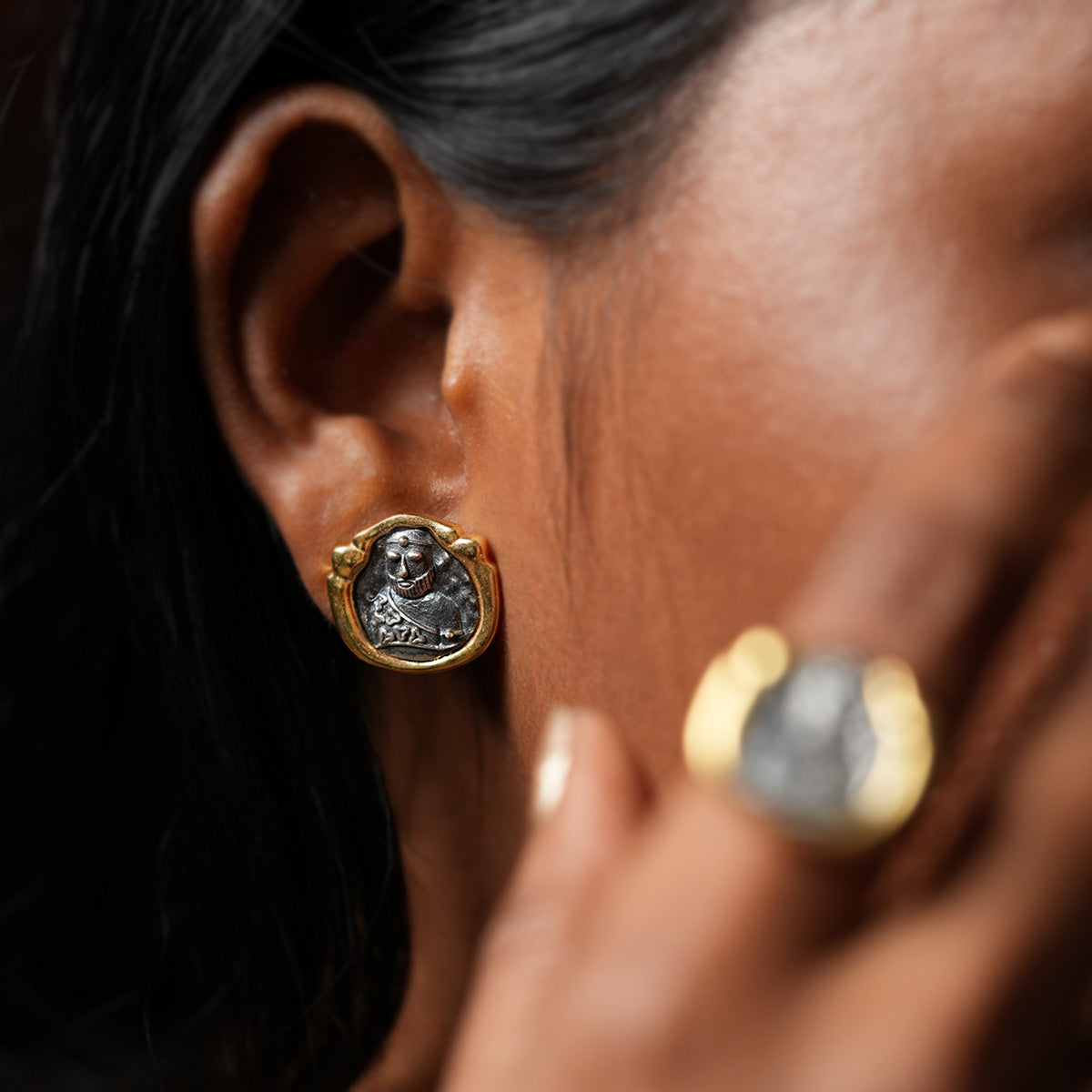 priest king silver earrings by moha