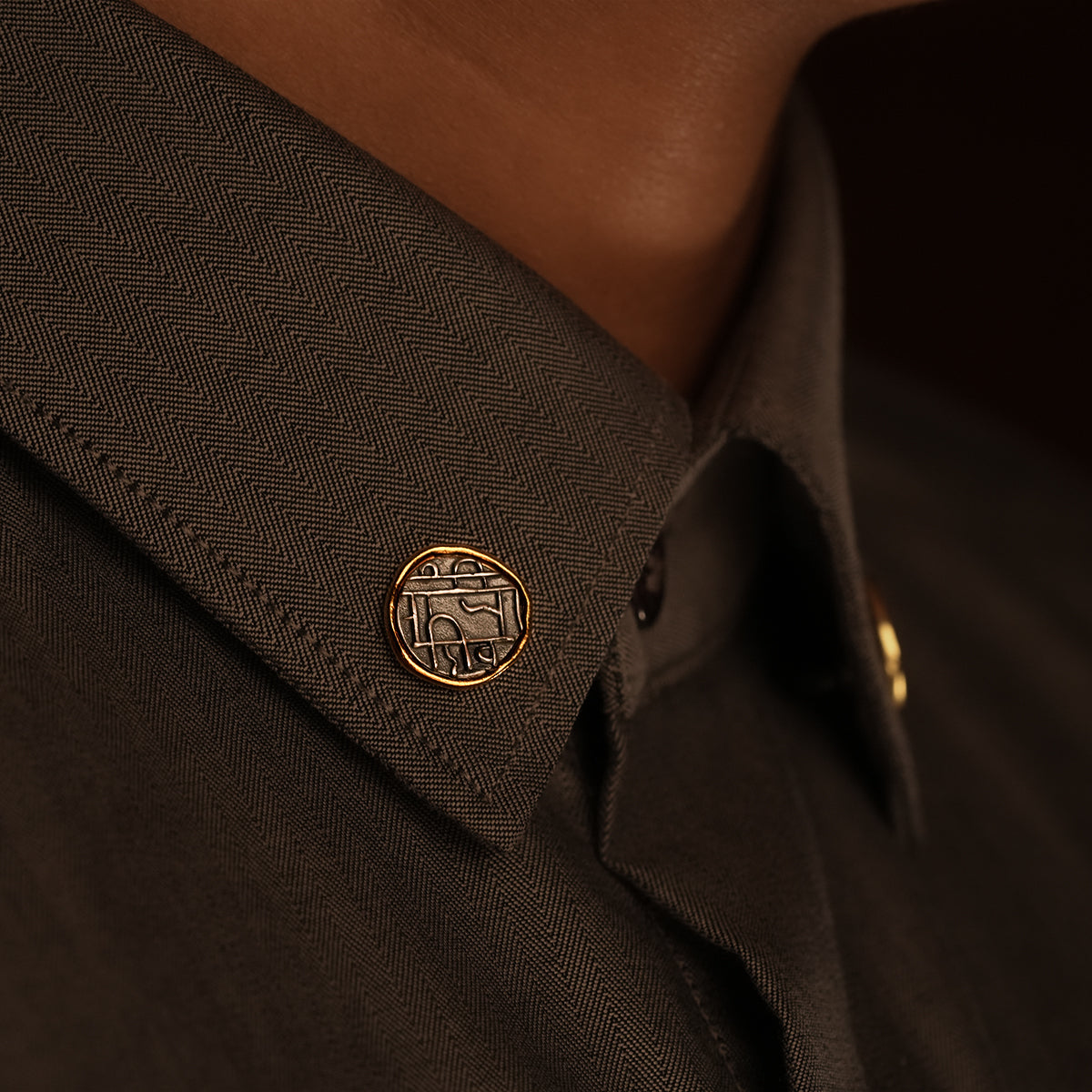 Raja Shivaji Silver Brooch Pin by MOHA