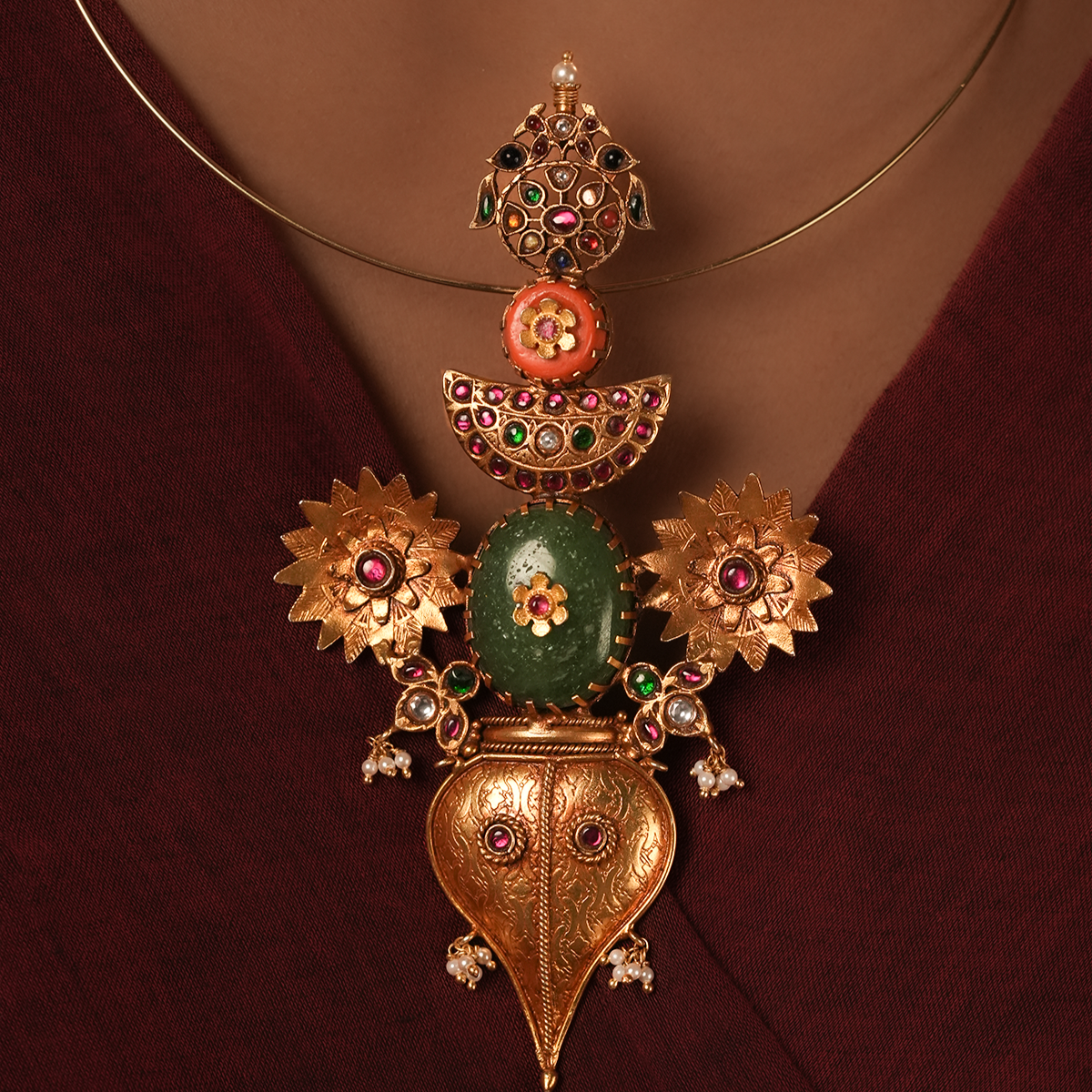 Rajleela Silver Necklace Hasli By MOHA
