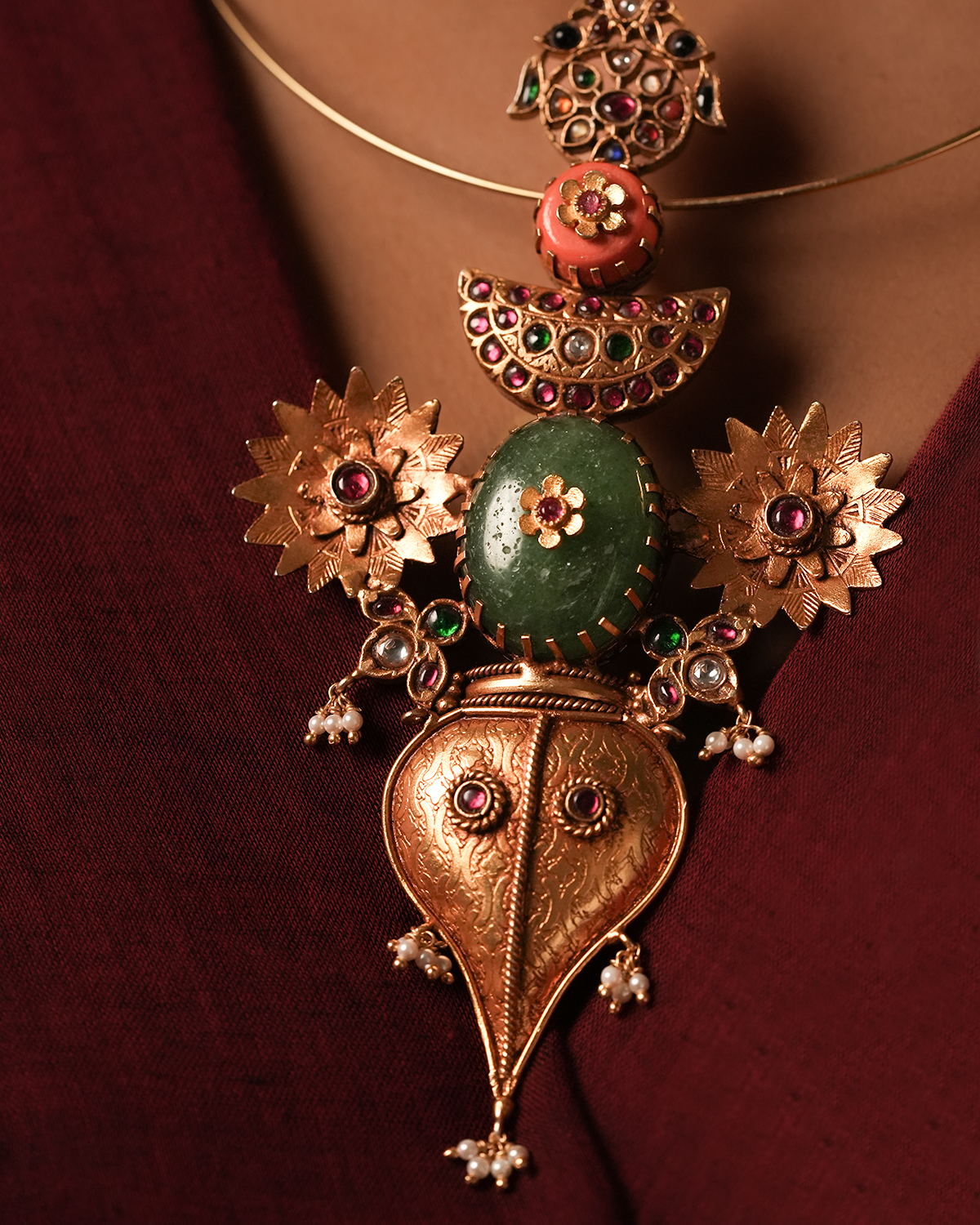 Rajleela Silver Necklace Hasli By MOHA