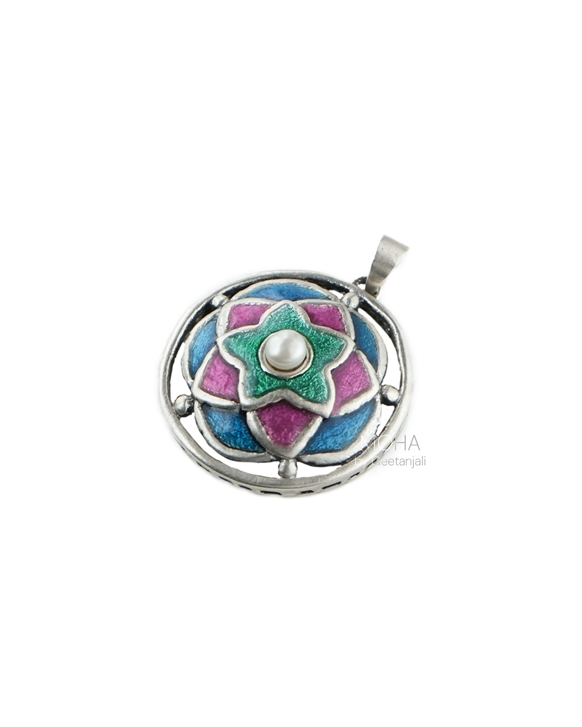 Rangeen Silver Pendant by Moha (Only Pendant)