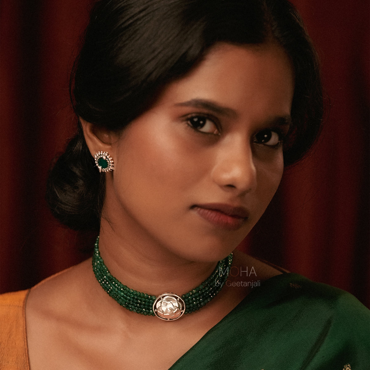 Rangeen Silver Choker by MOHA