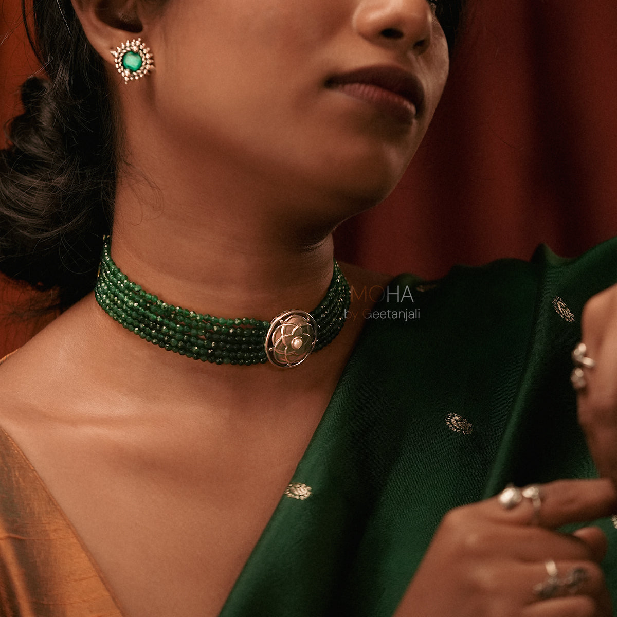 Rangeen Silver Choker by MOHA
