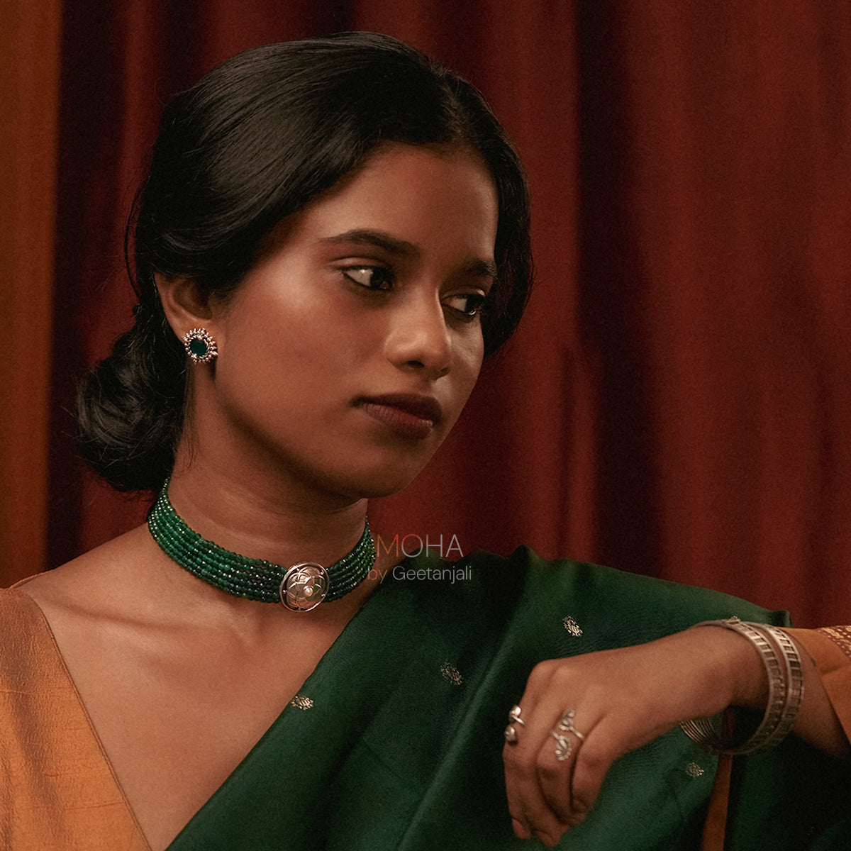 Rangeen Silver Choker by MOHA