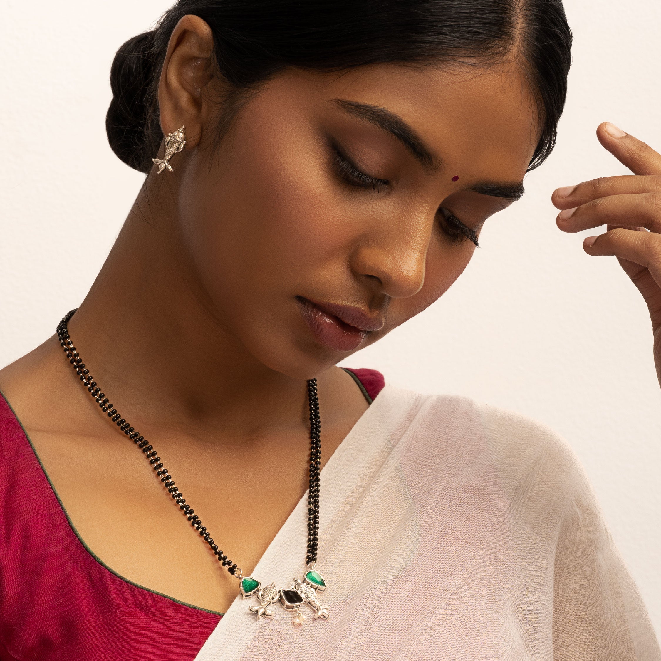 roha silver mangalsutra by moha