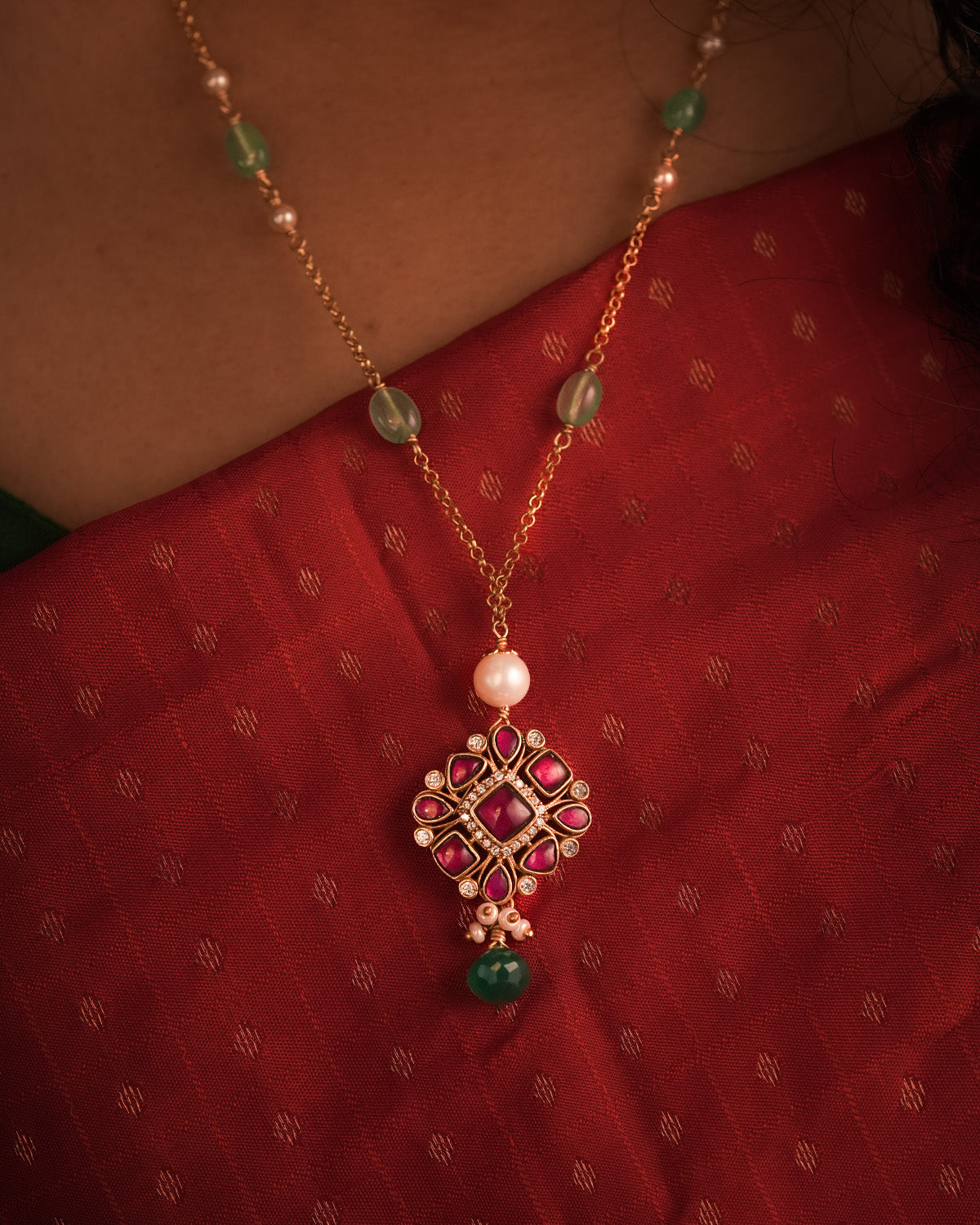 Roohpanna Silver Pendant with Chain by MOHA