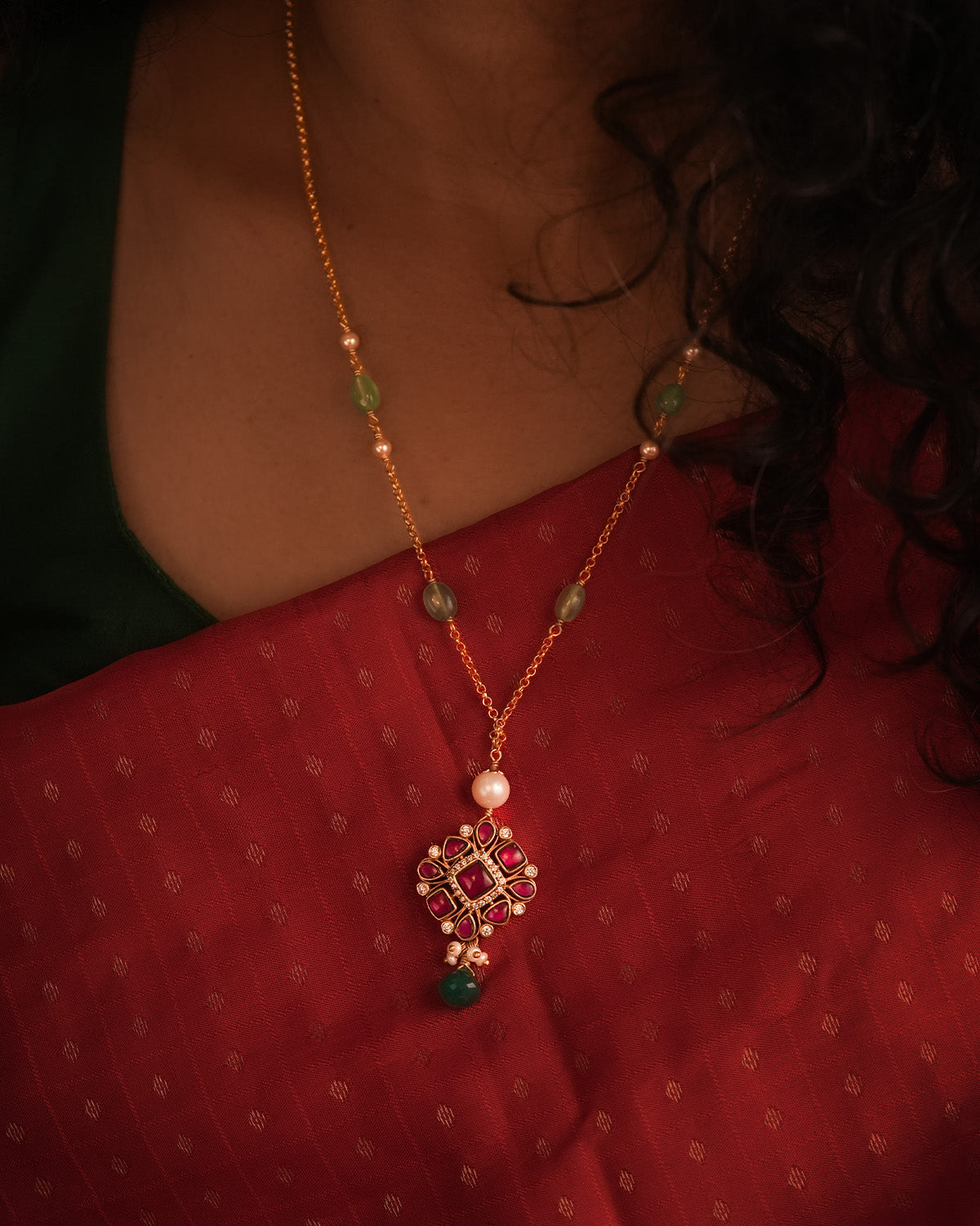 Roohpanna Silver Pendant with Chain by MOHA