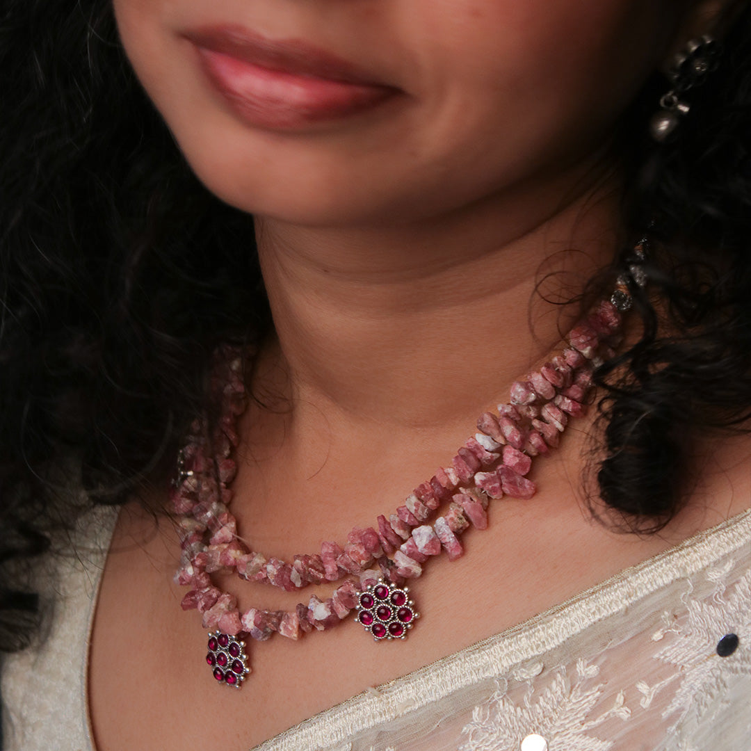 Rosa Silver Necklace By MOHA