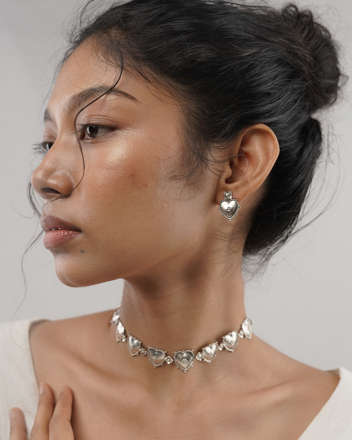 Ruhi Silver Stud Earrings by Moha