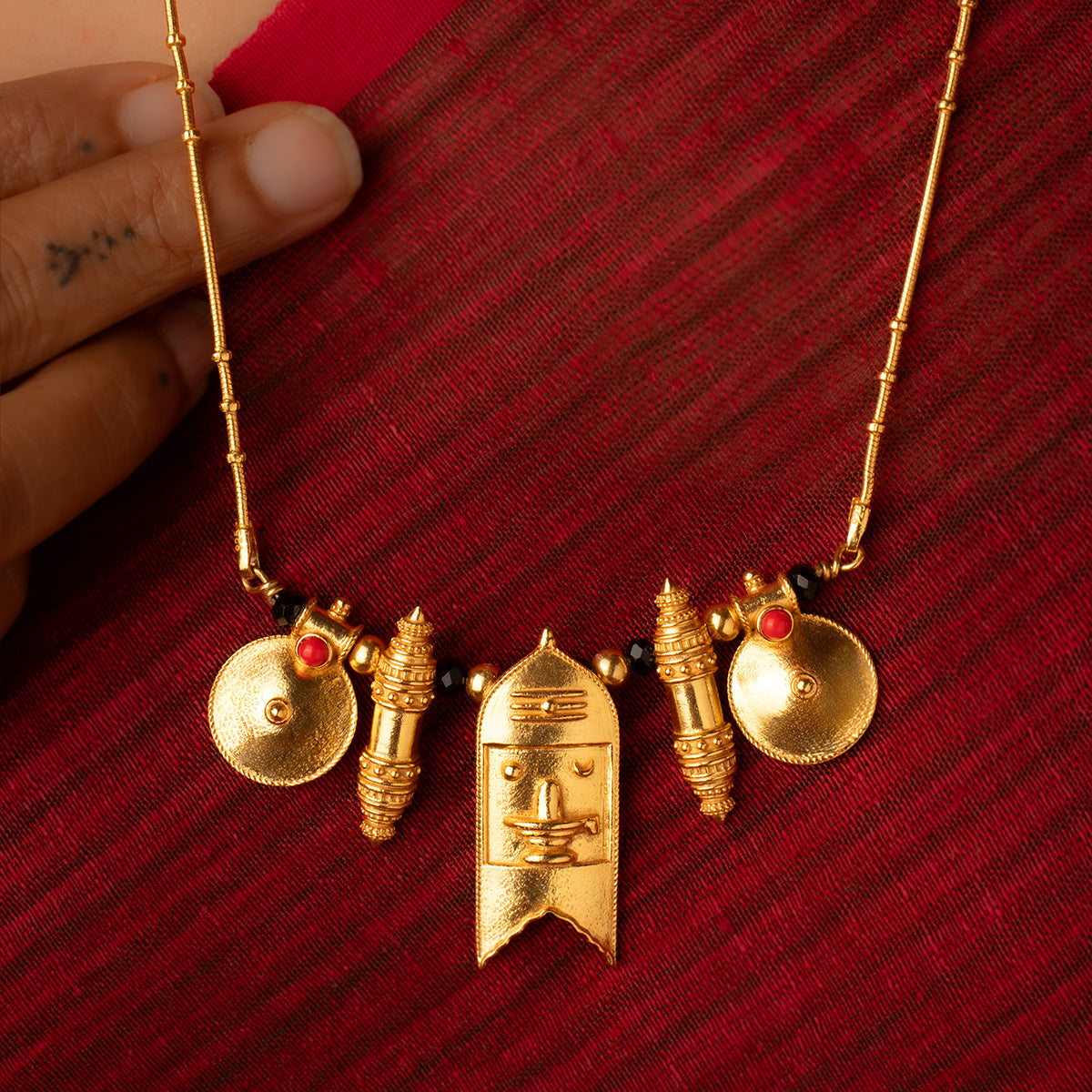 shakti silver taali chain gold plated by moha
