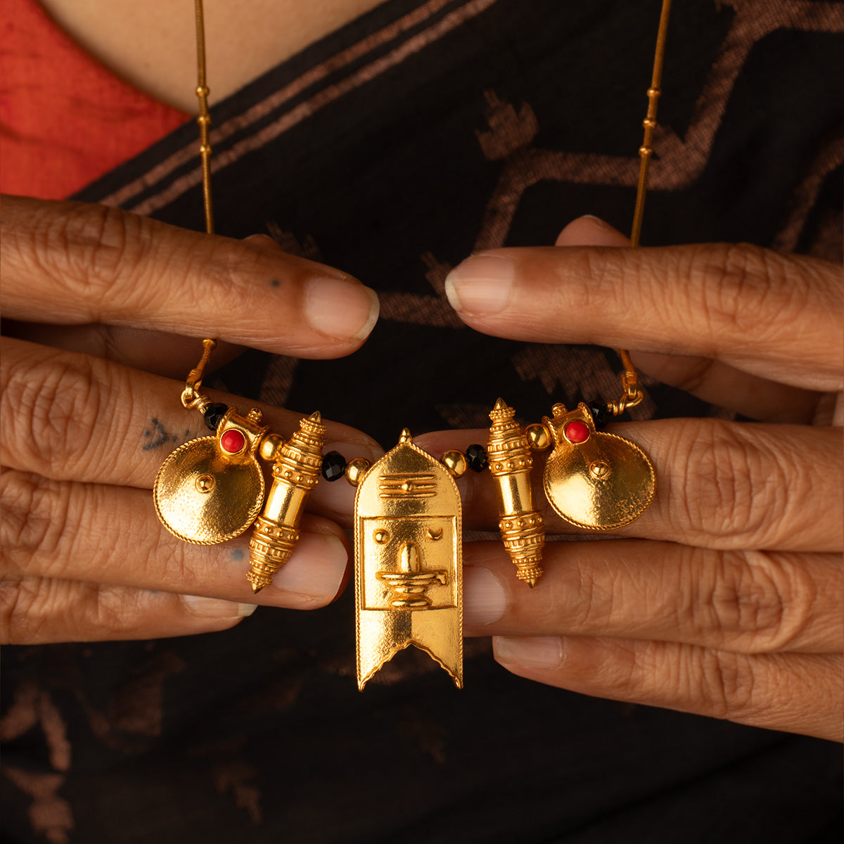 shakti silver taali chain gold plated by moha