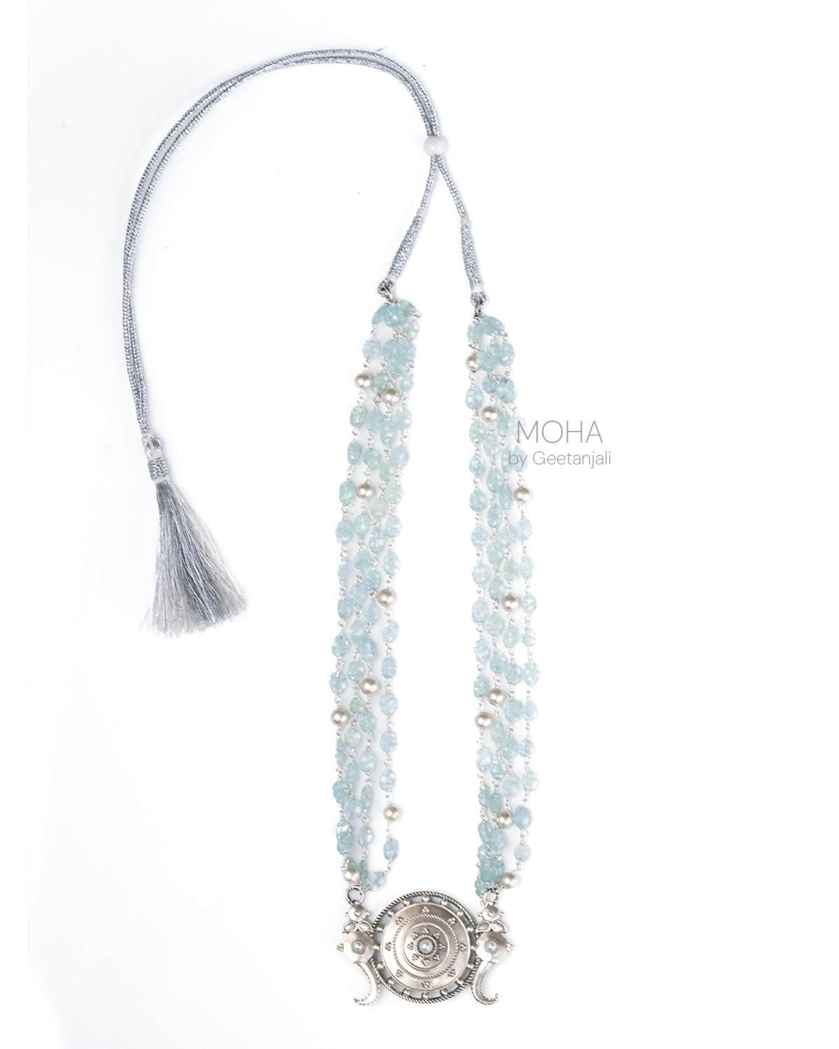 Shankh Chakra Silver Necklace by MOHA