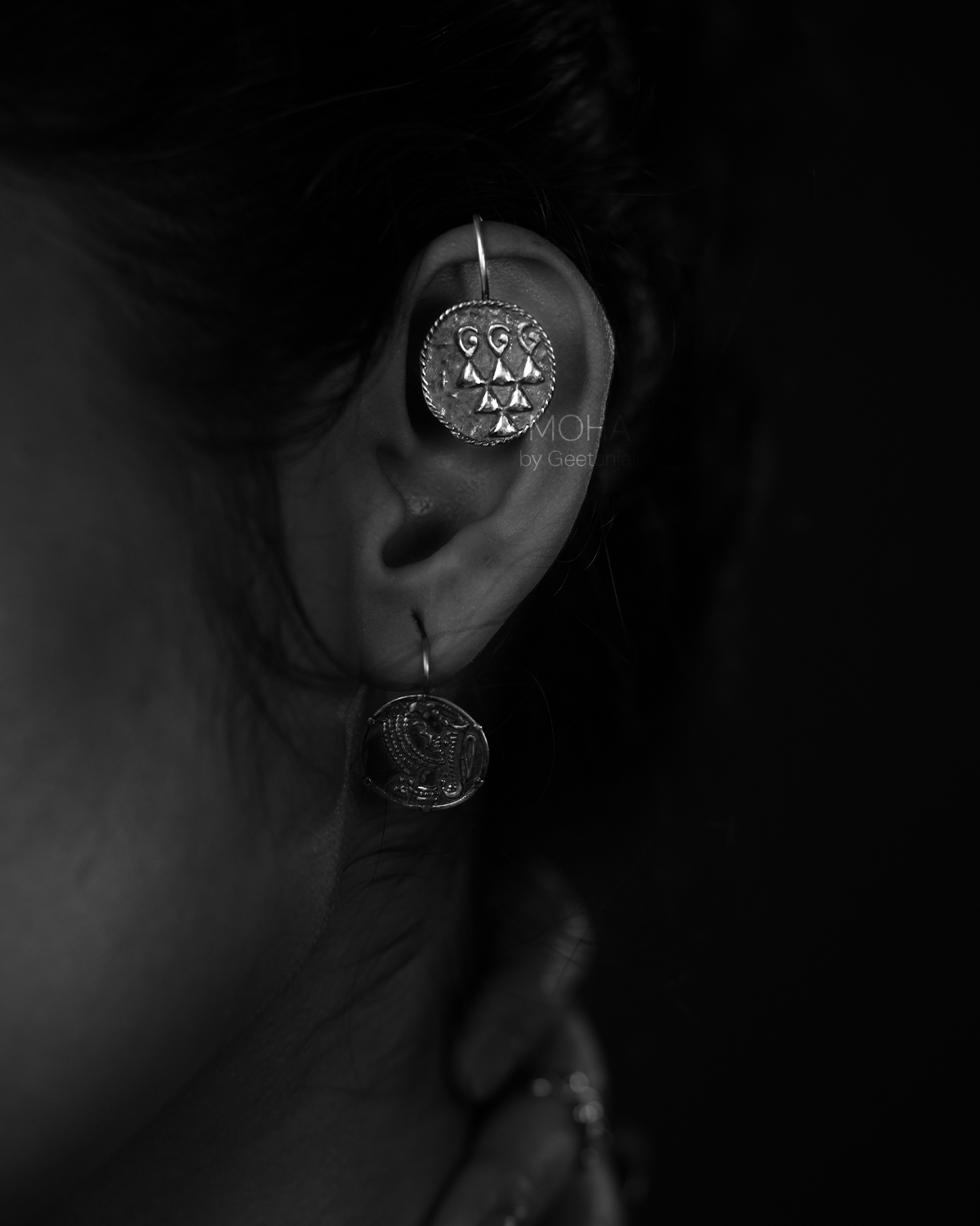 Sharada Silver Dangle Earrings by MOHA