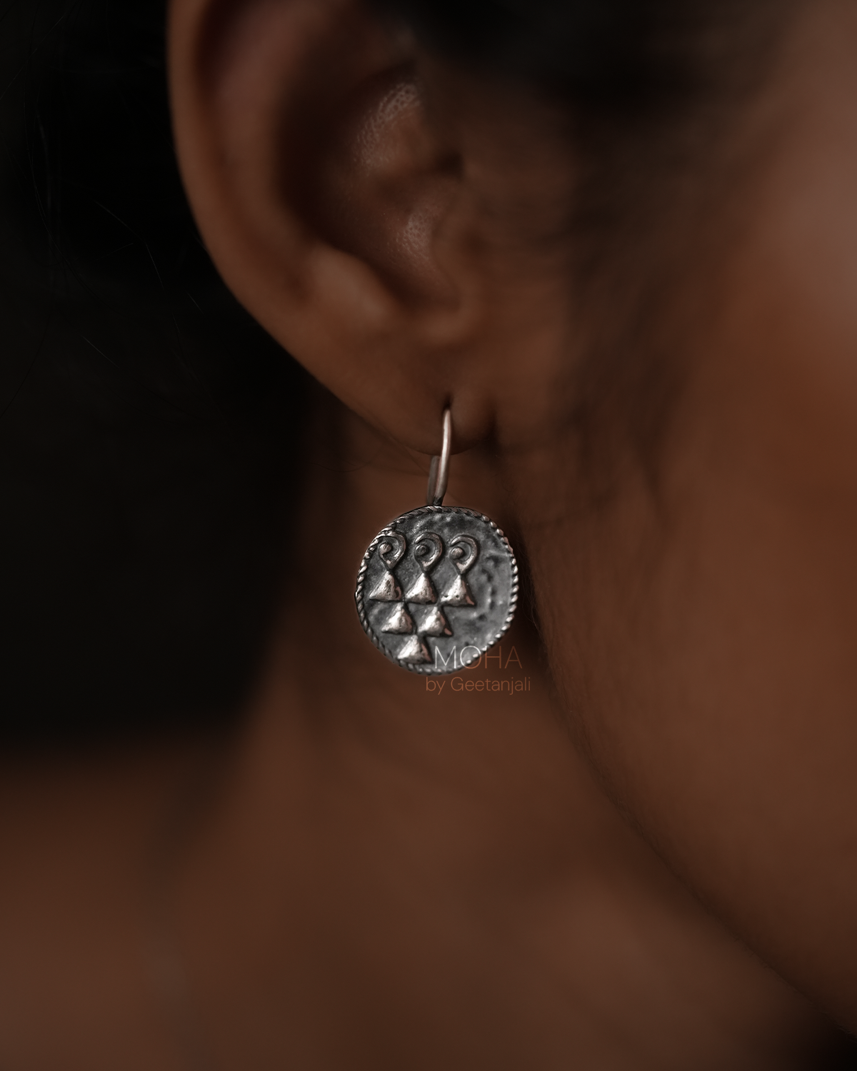 Sharada Silver Dangle Earrings by MOHA