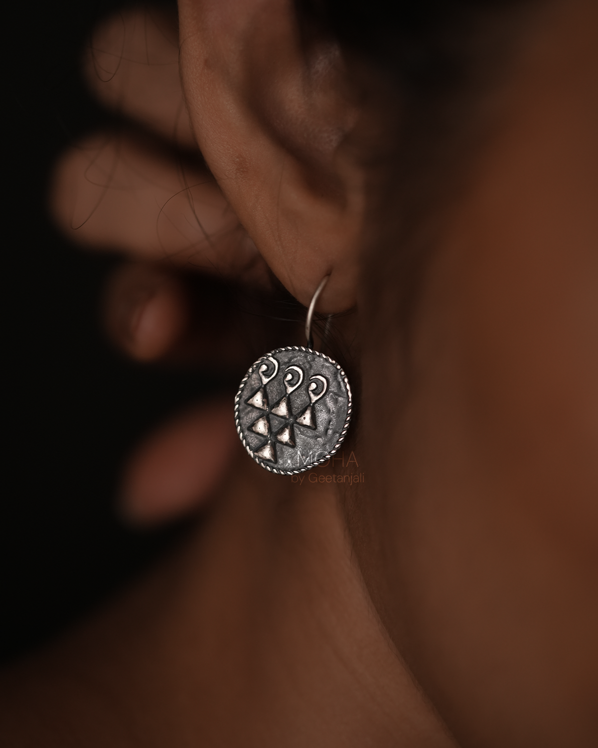 Sharada Silver Dangle Earrings by MOHA