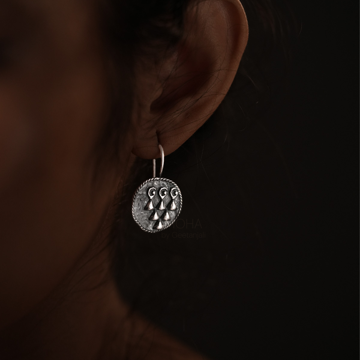 Sharada Silver Dangle Earrings by MOHA