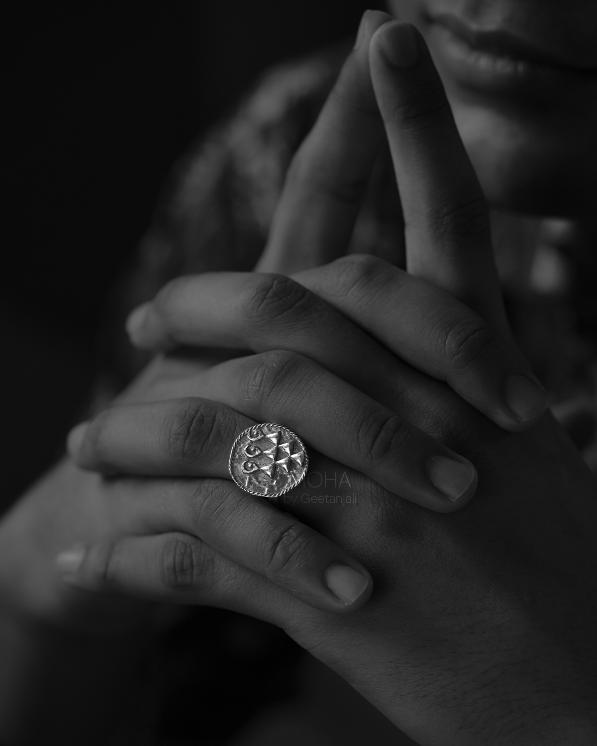 Sharada Silver Finger Ring by MOHA