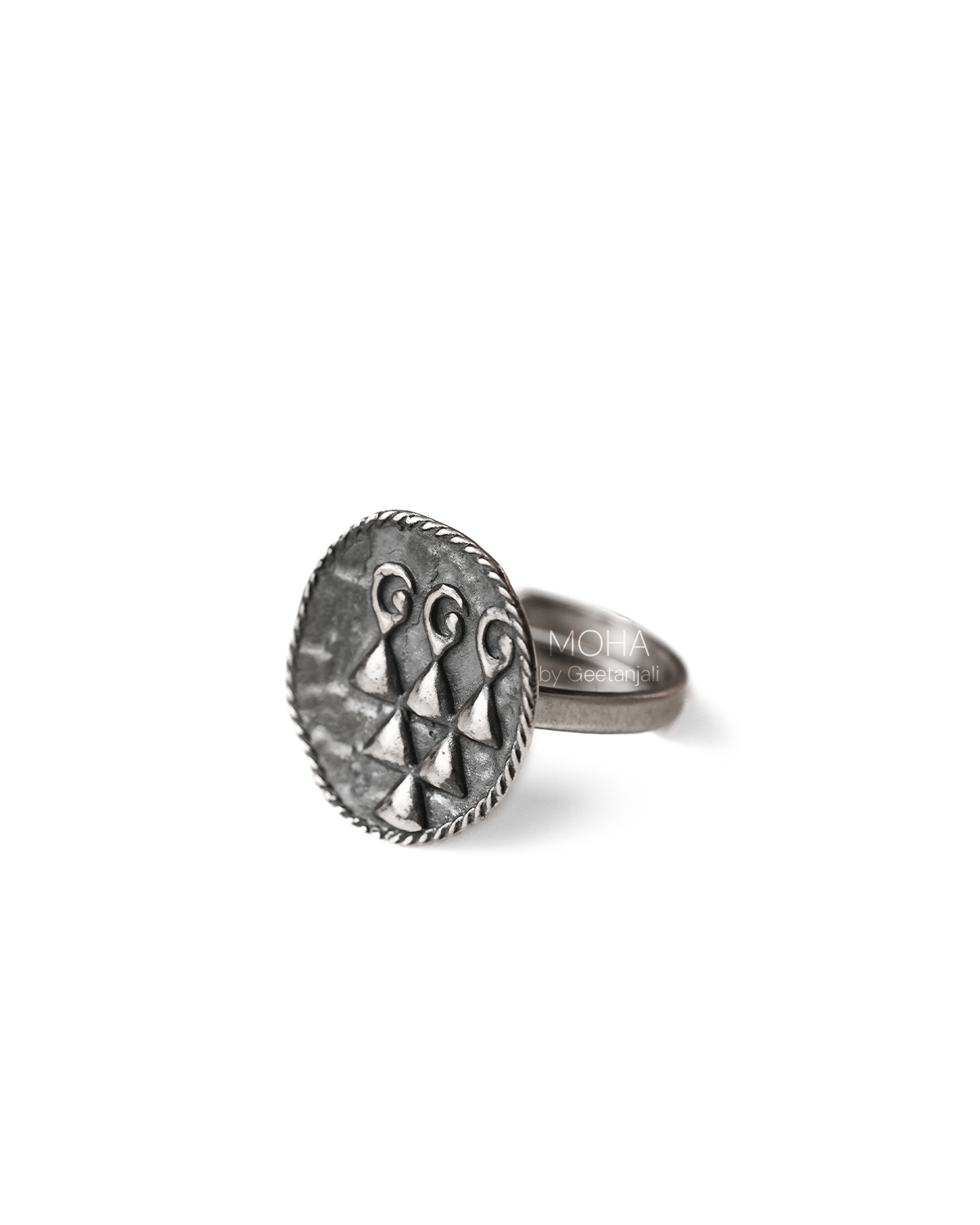 Sharada Silver Finger Ring by MOHA