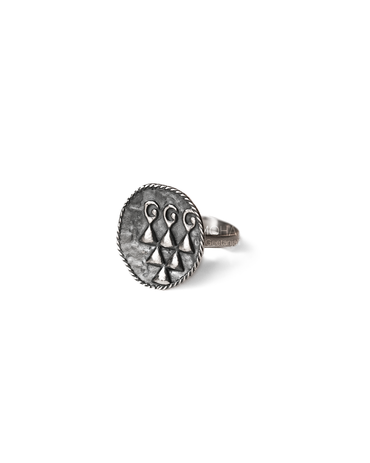 Sharada Silver Finger Ring by MOHA