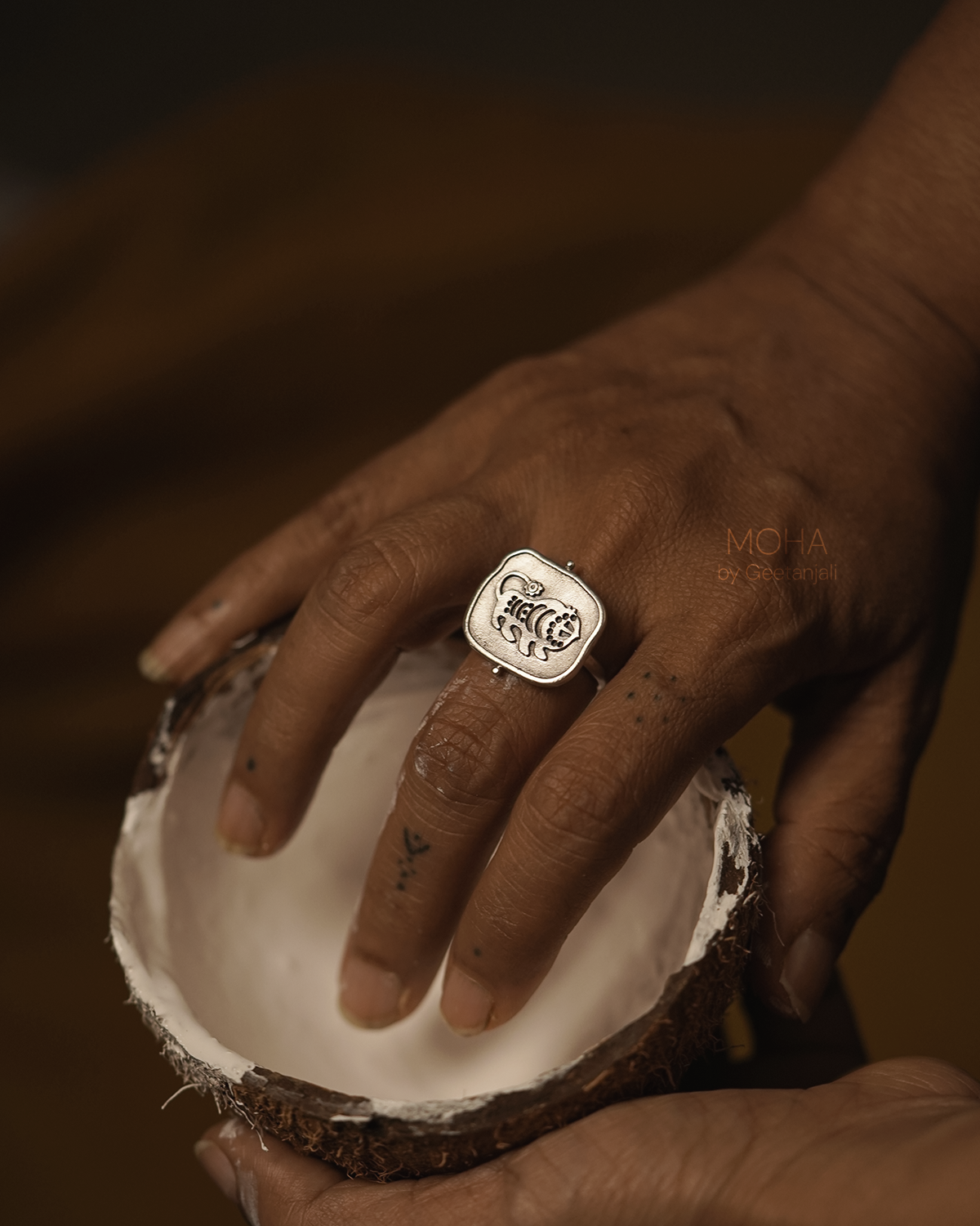 Shardul Silver Finger Ring by MOHA