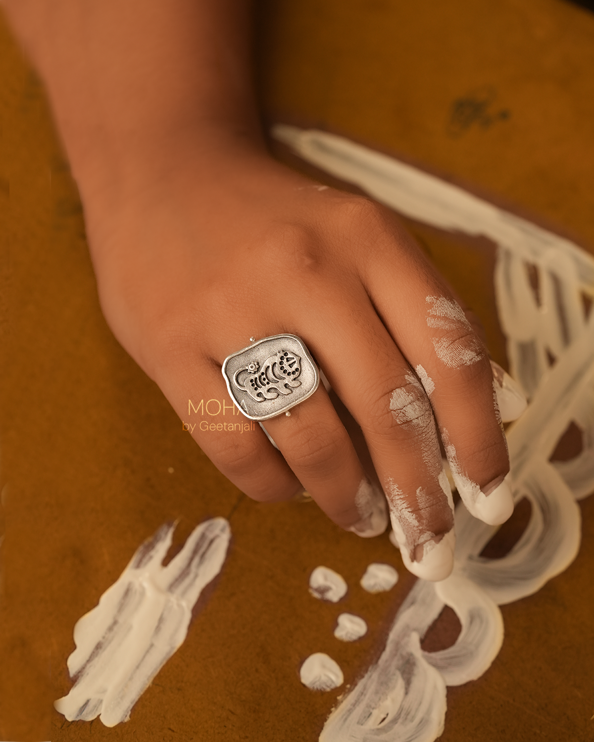 Shardul Silver Finger Ring by MOHA
