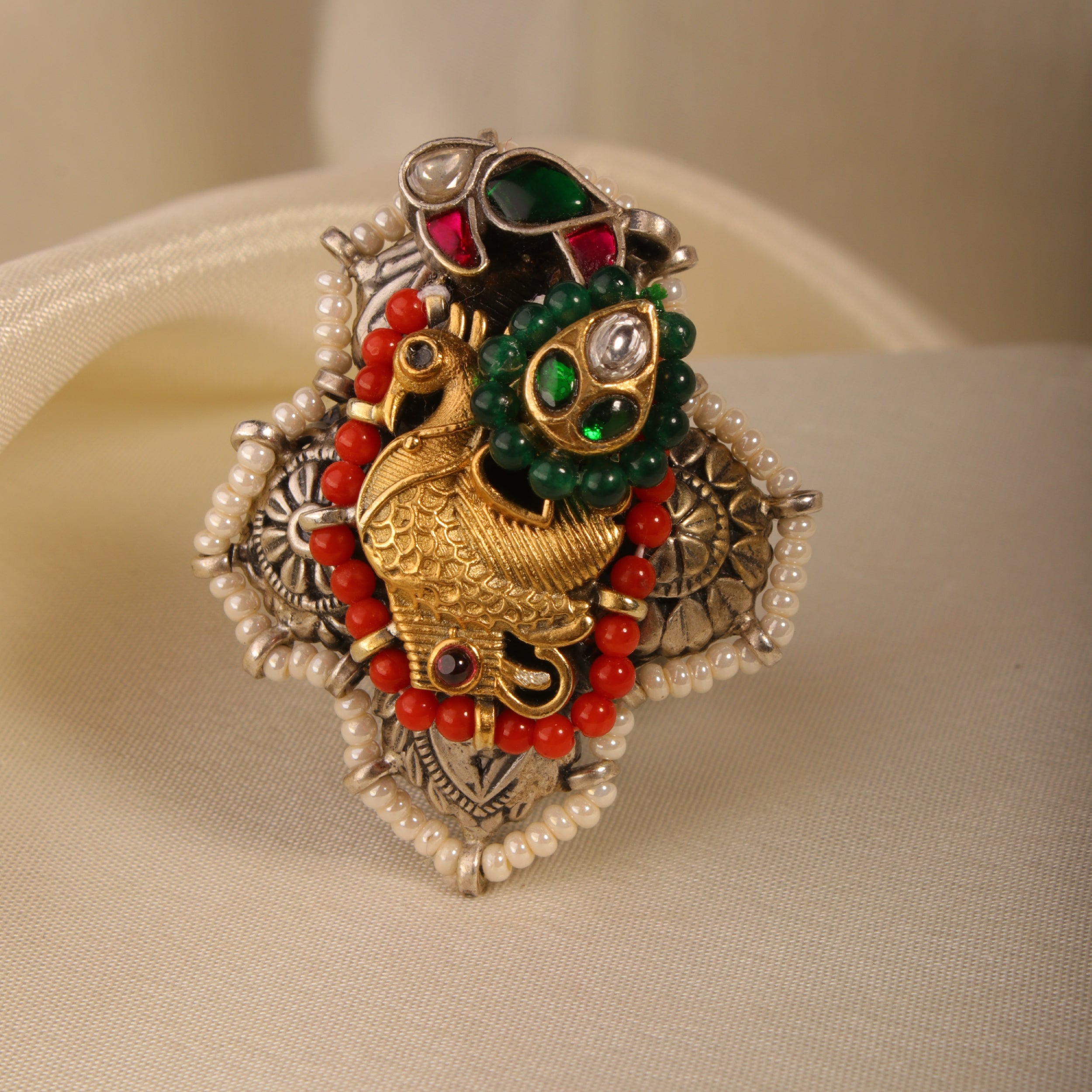 Shikhaval Silver Finger Ring by MOHA