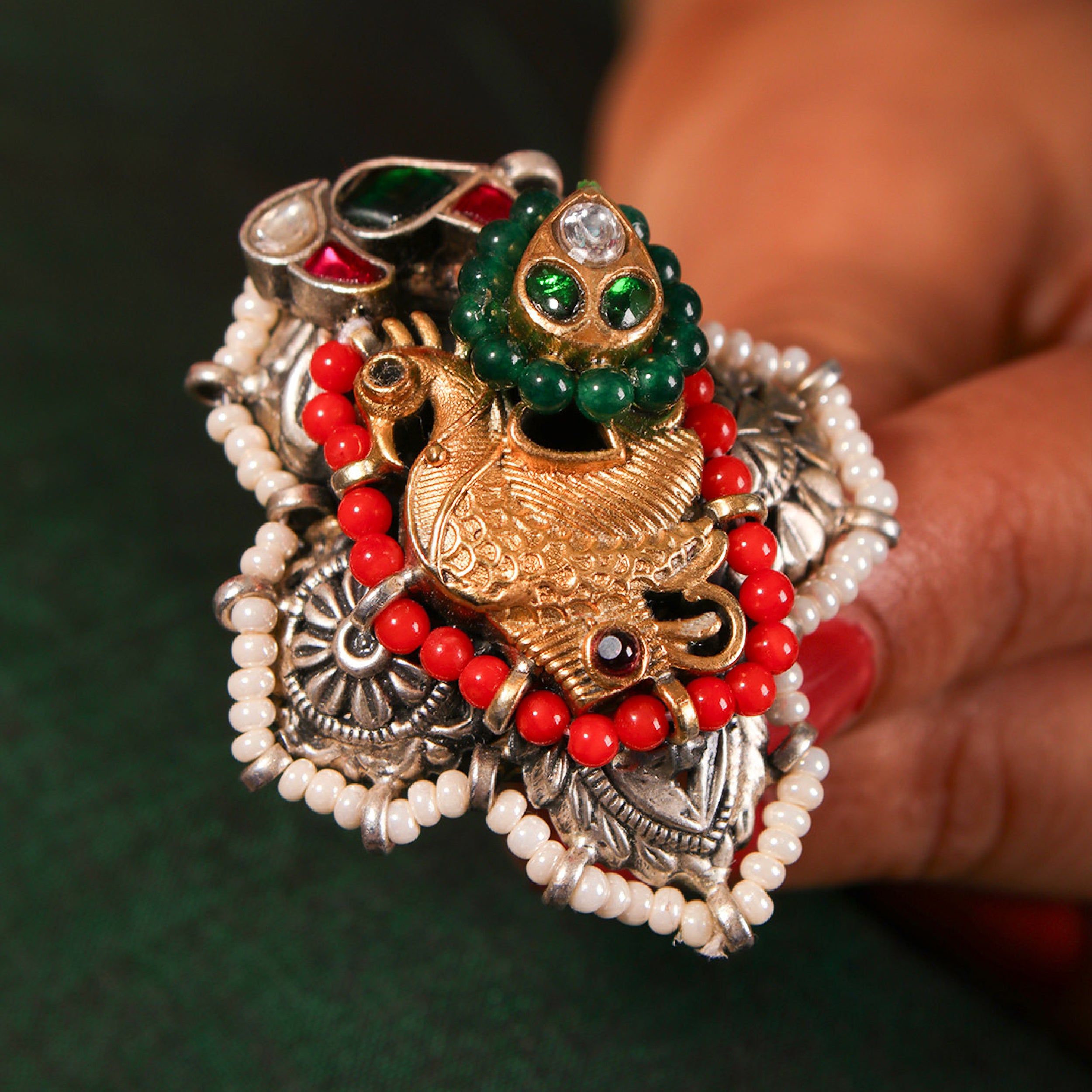 Shikhaval Silver Finger Ring by MOHA