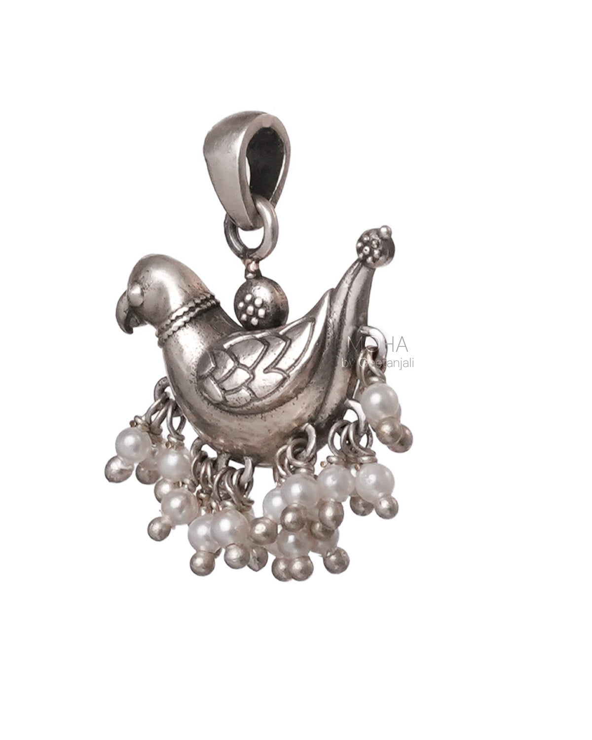 Shuk Sarika Silver Pendant by Moha (Only Pendant)