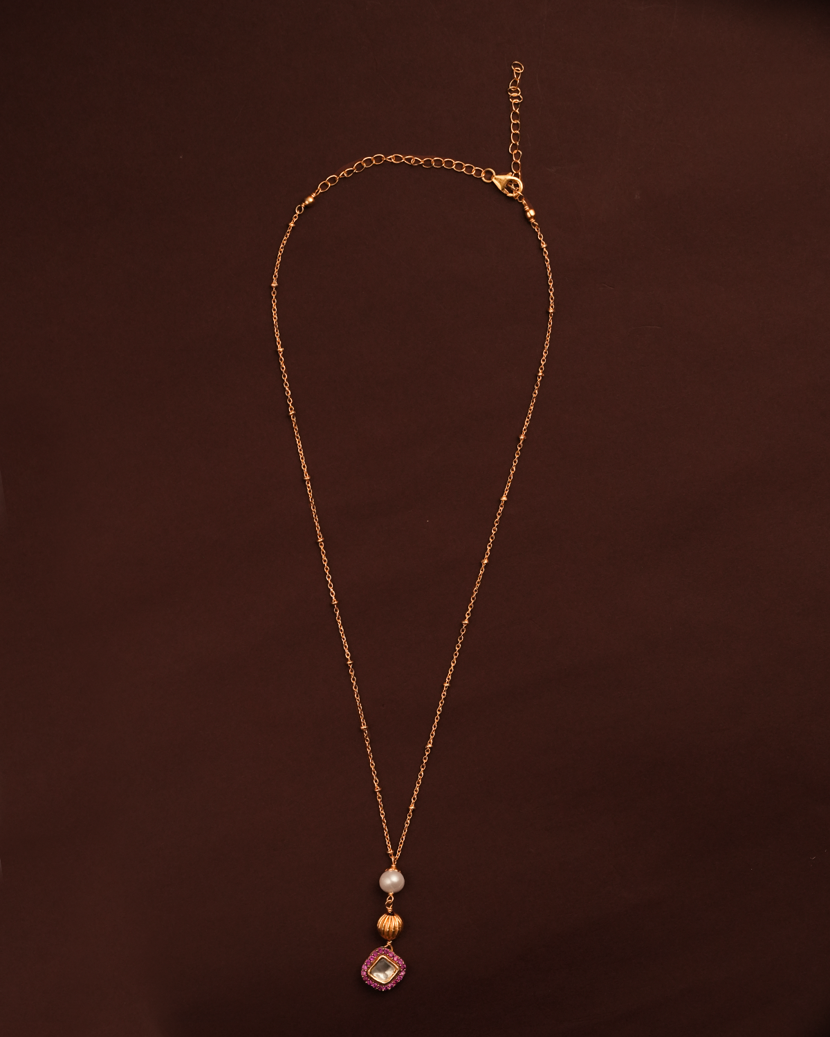 Swarna Silver Pendant with Chain by MOHA