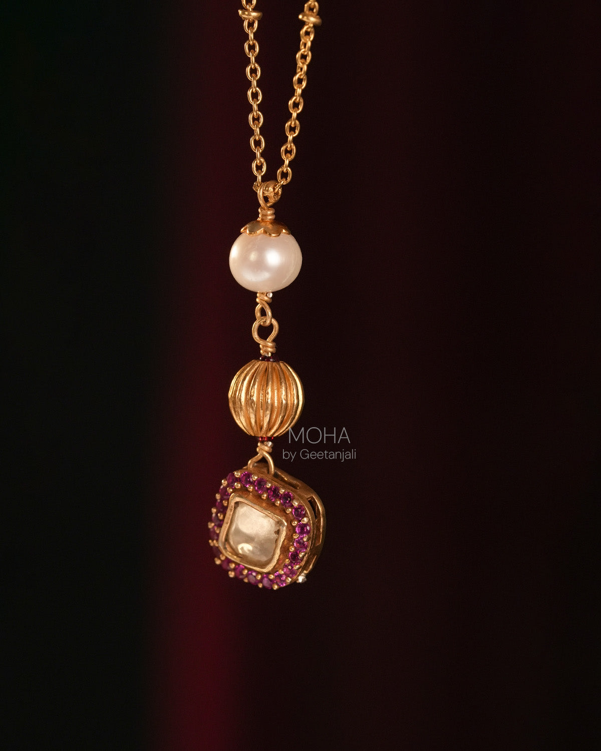 Swarna Silver Pendant with Chain by MOHA