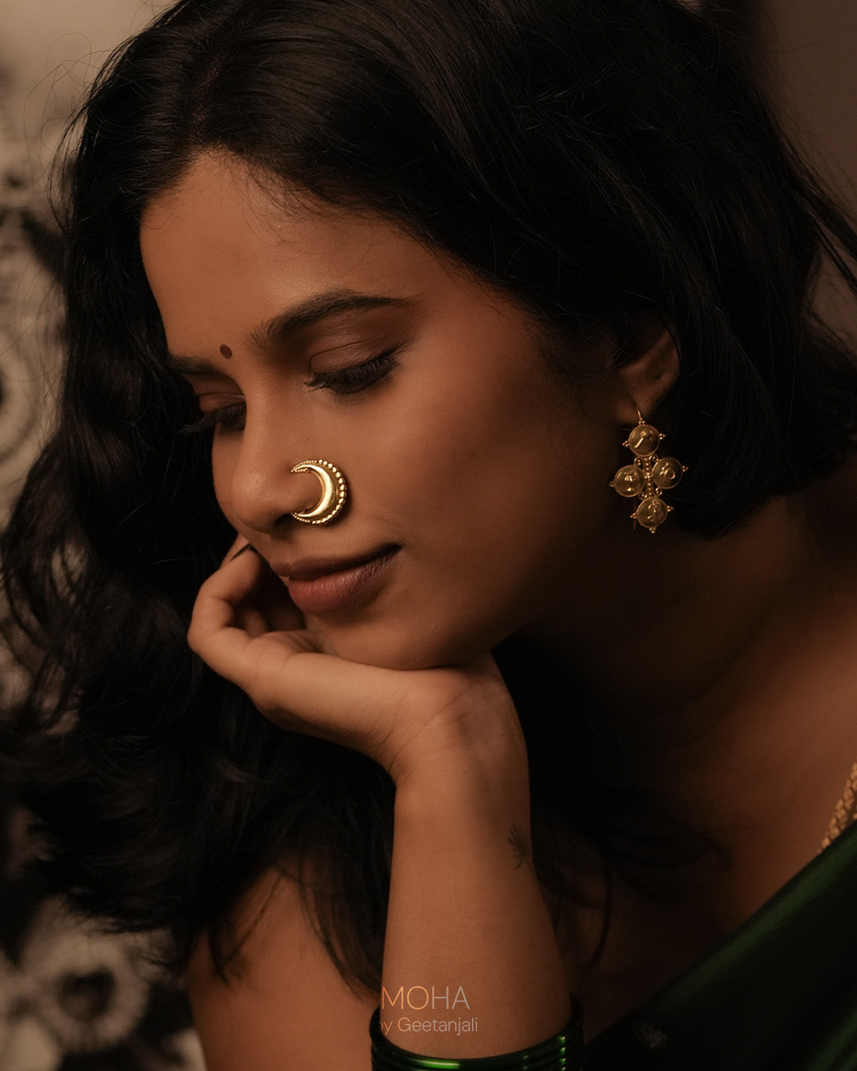 Tara Silver Nath Gold Plated (Pierced, Left) by MOHA