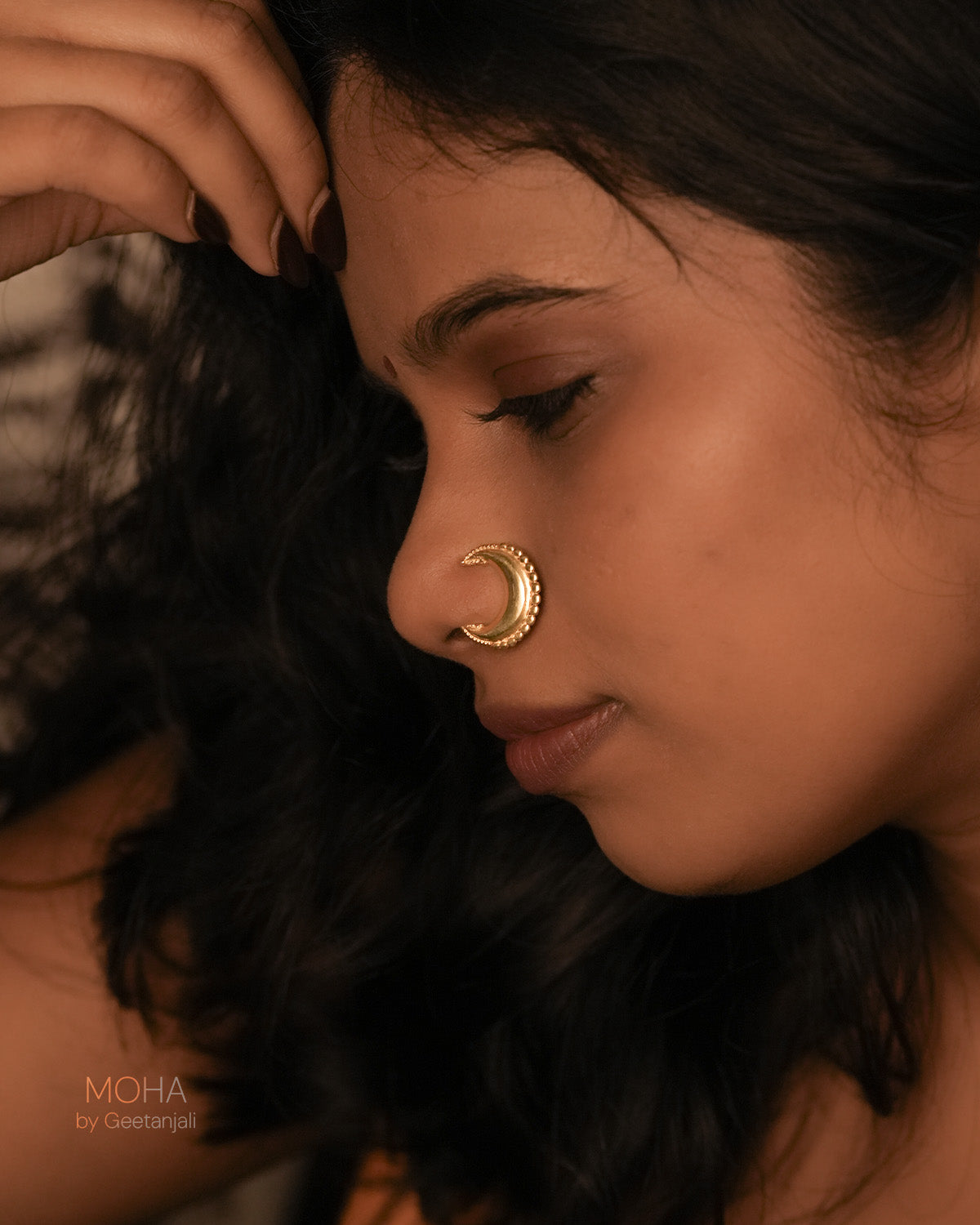 Tara Silver Nath Gold Plated (Pierced, Left) by MOHA