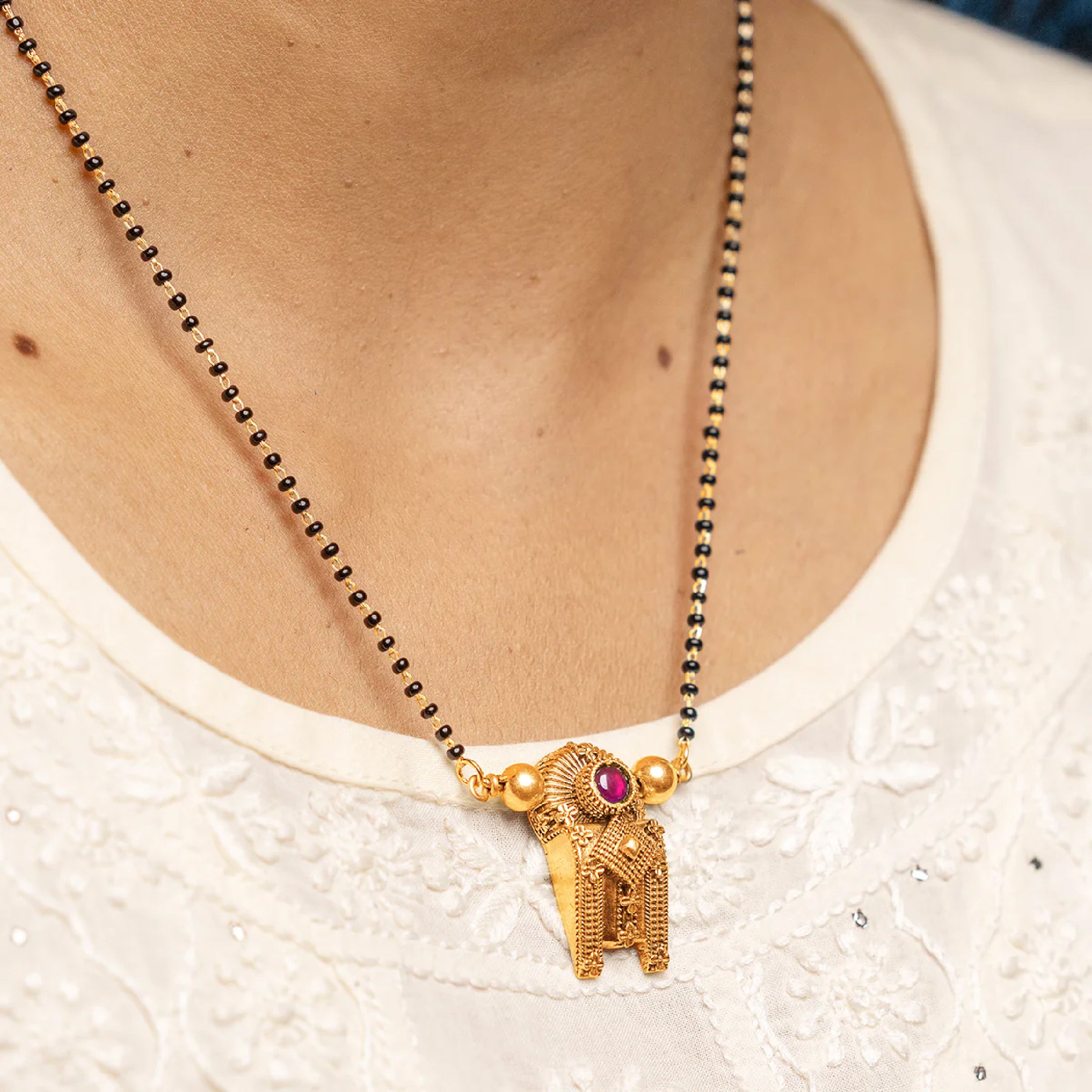 thoppa taali silver pendant with mangalsutra gold plated by moha