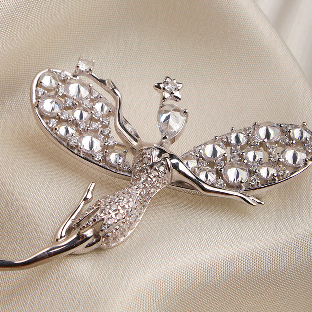 Tinker Bell Silver Brooch By Moha