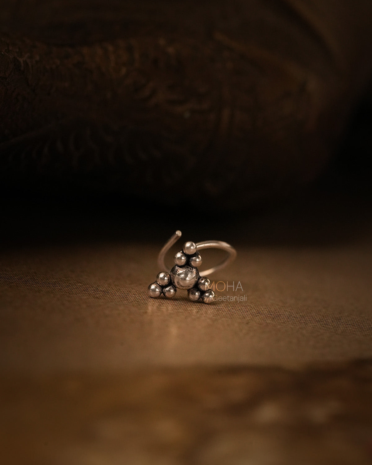 Trikona Silver Nosepin by MOHA