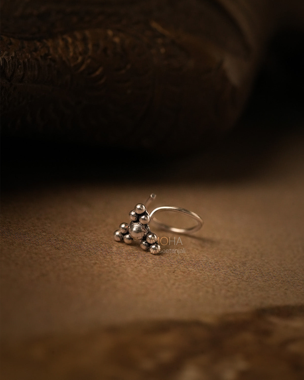 Trikona Silver Nosepin by MOHA