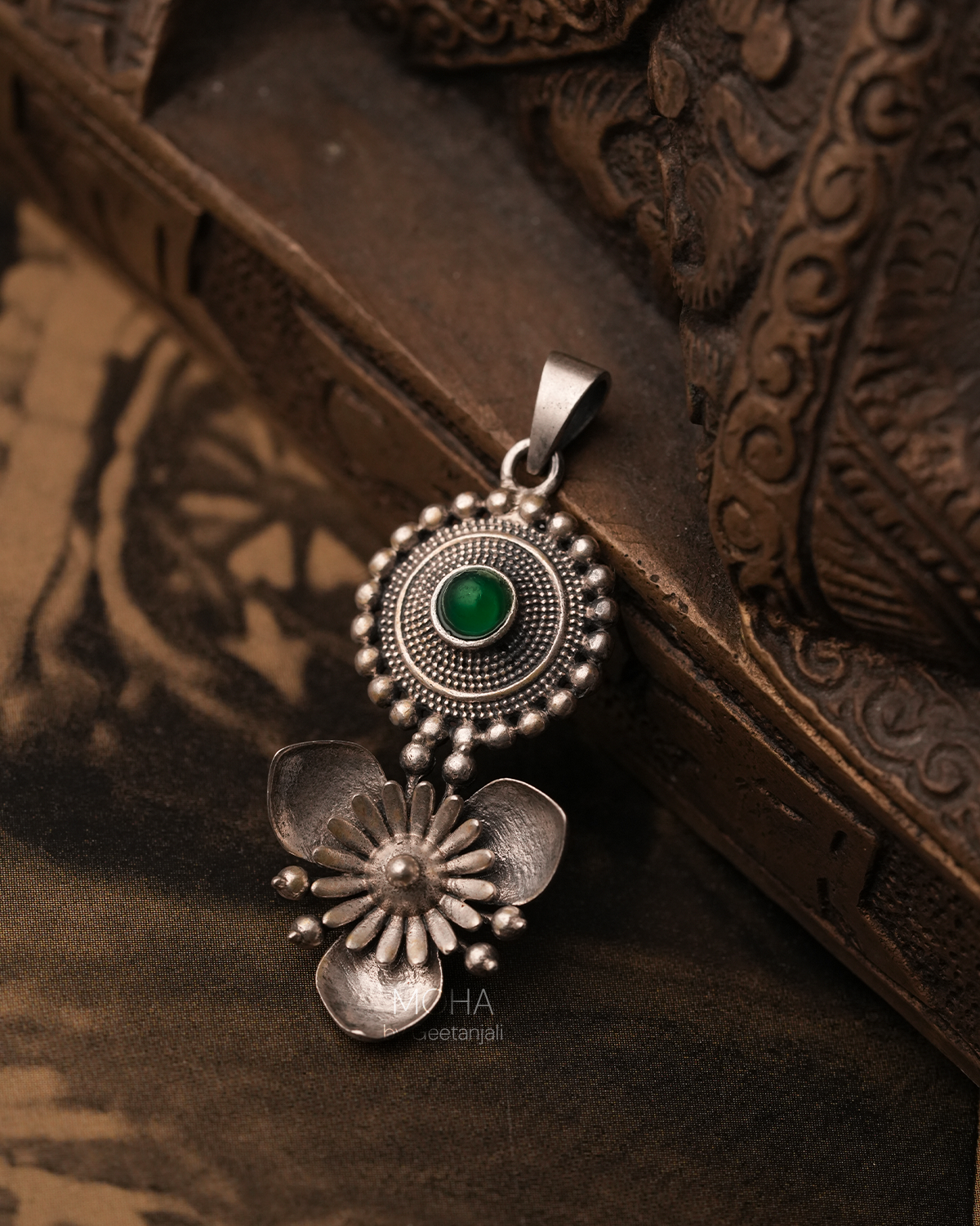 Triloki Abha Silver Pendant by MOHA (Only Pendant)