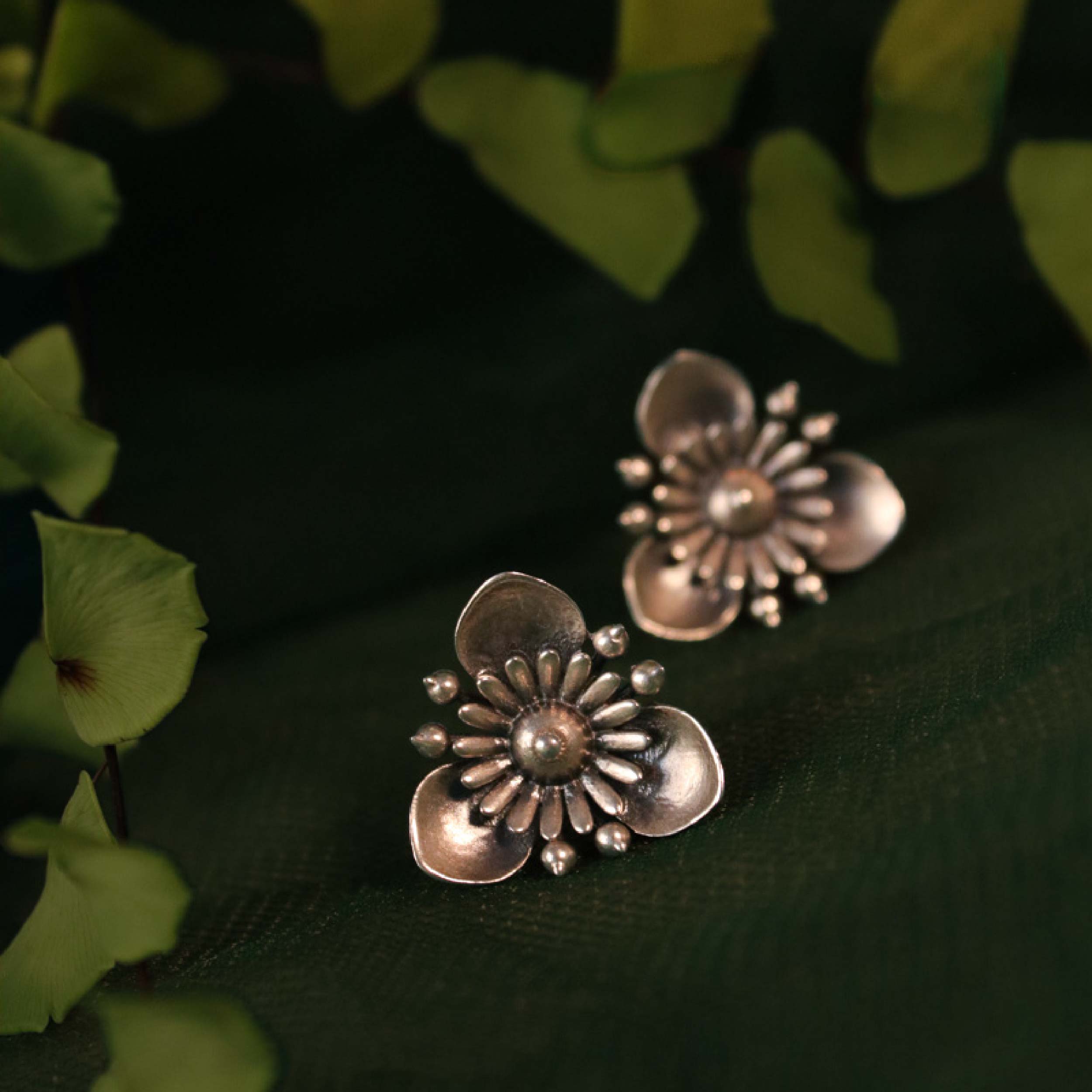 triloki silver earrings by moha
