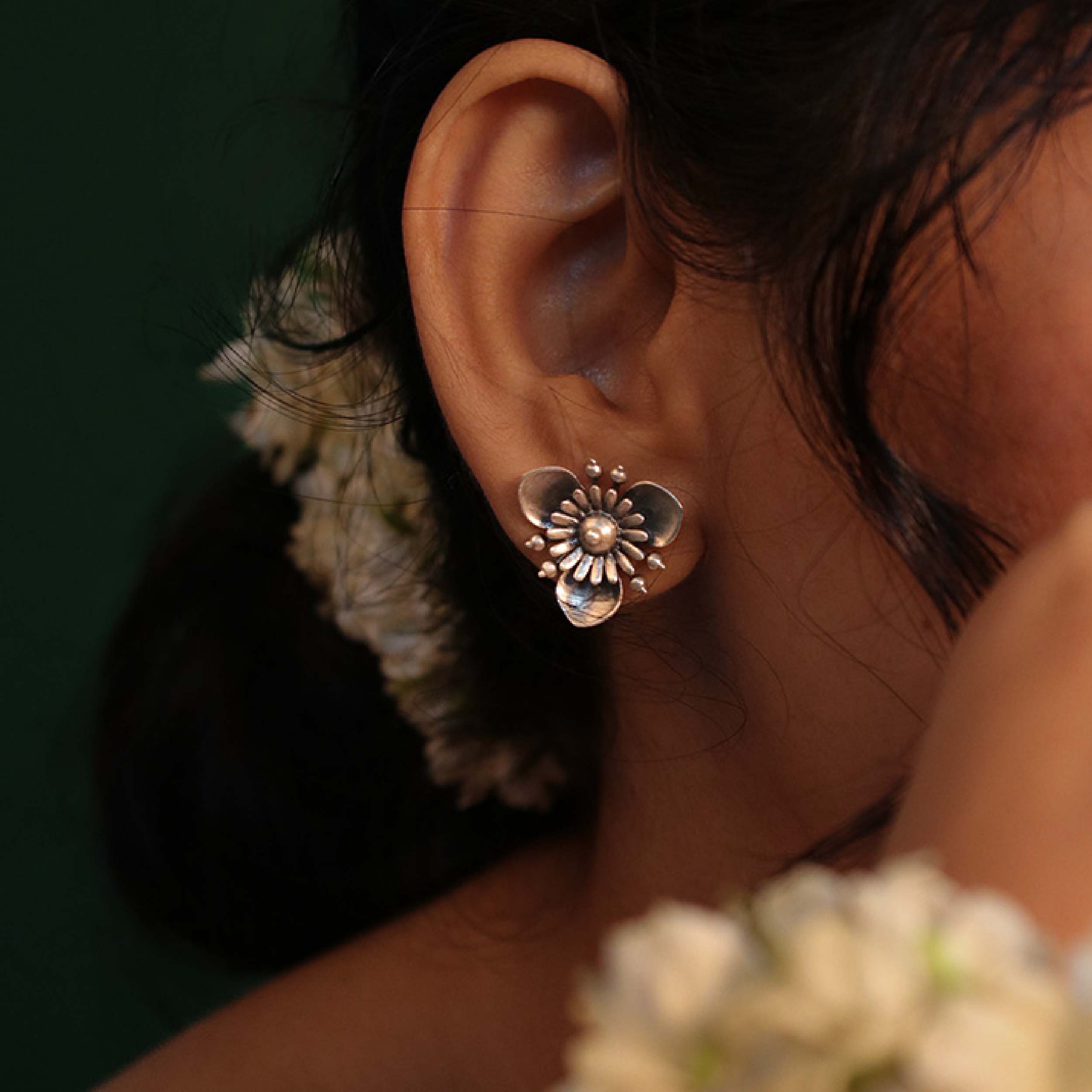 triloki silver earrings by moha