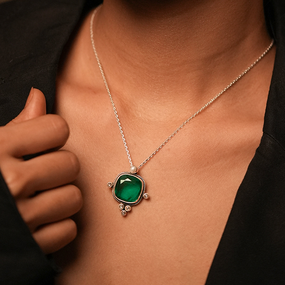 Trina Silver Pendant by Moha (Only Pendant)