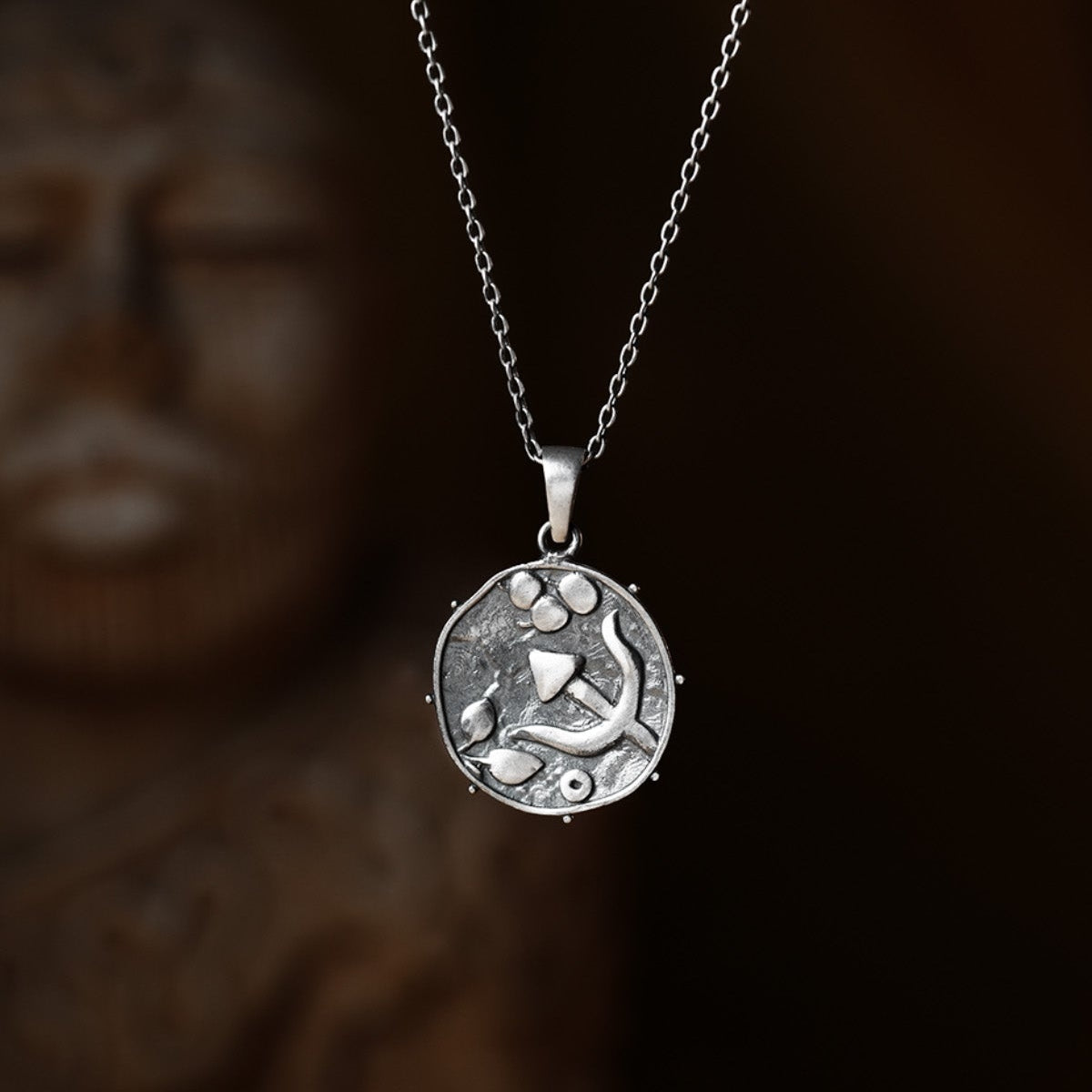 trishul silver pendant with chain by moha