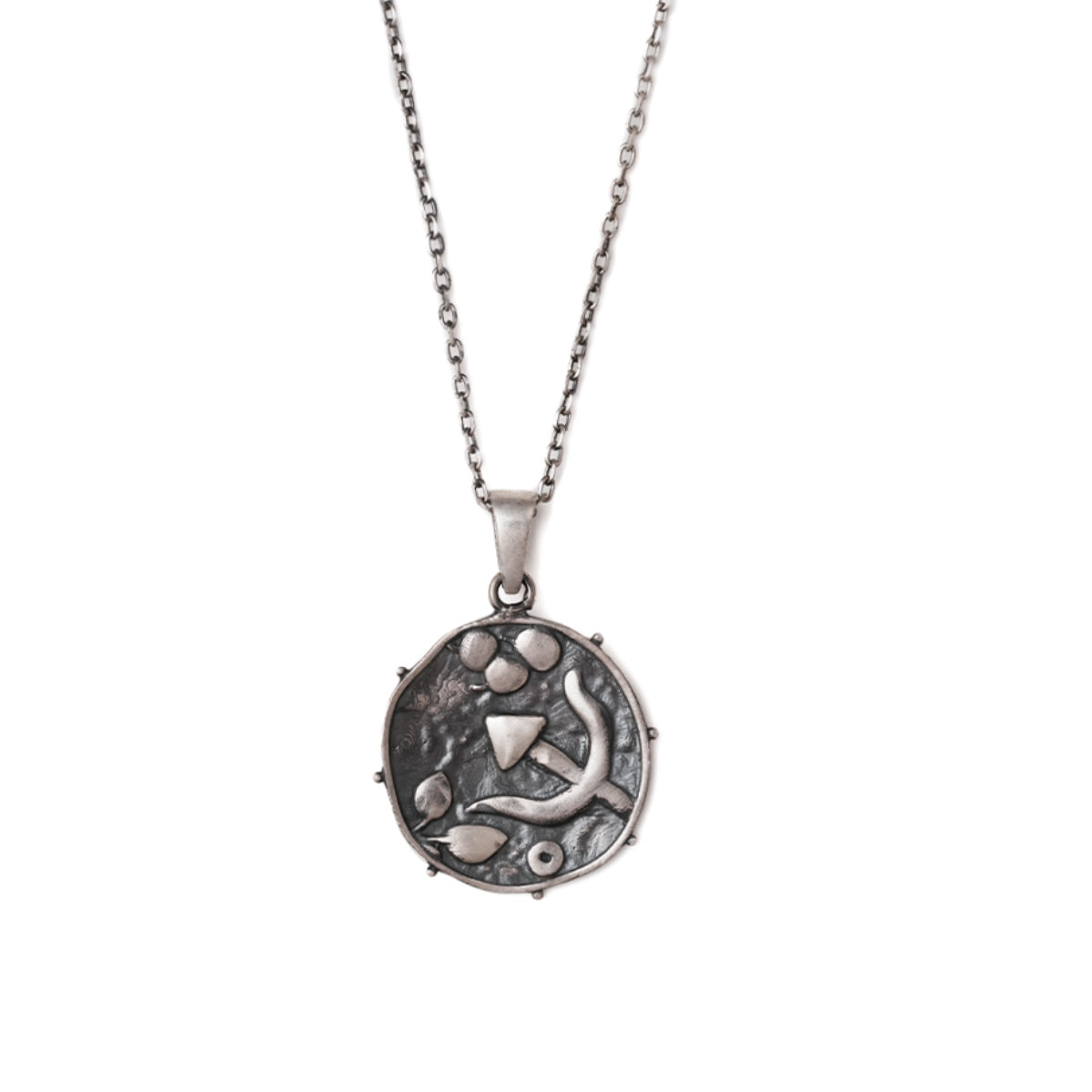 trishul silver pendant with chain by moha