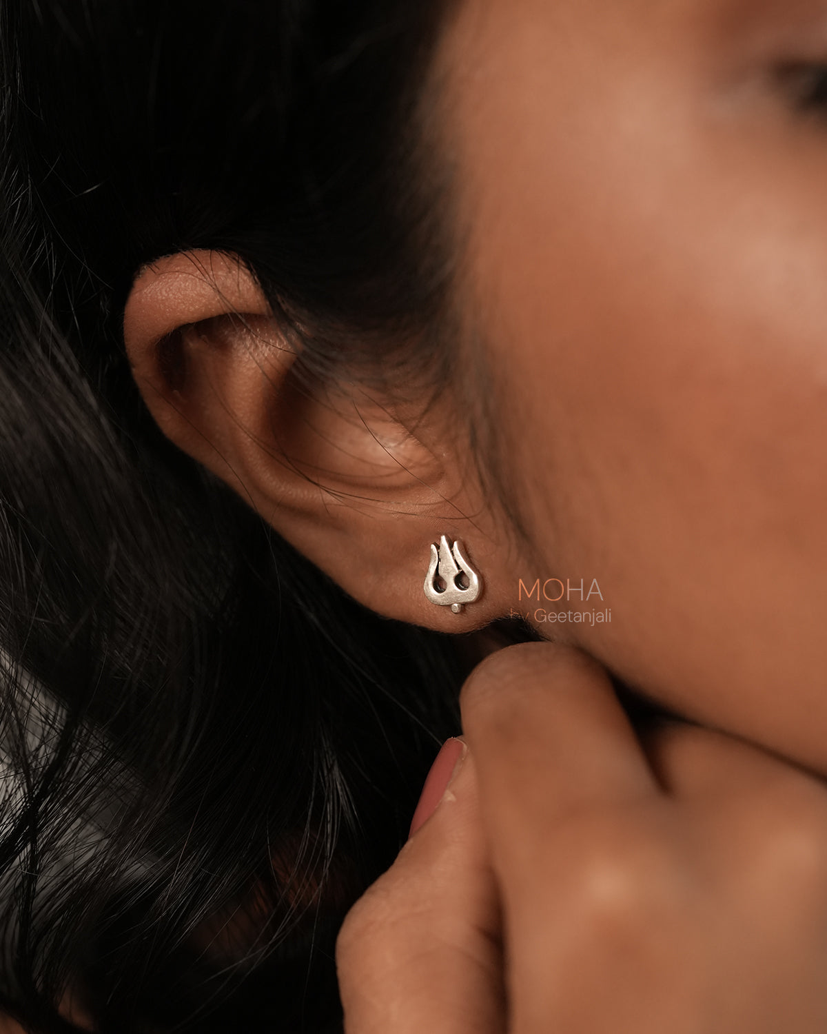 Trishula Silver Earrings by MOHA