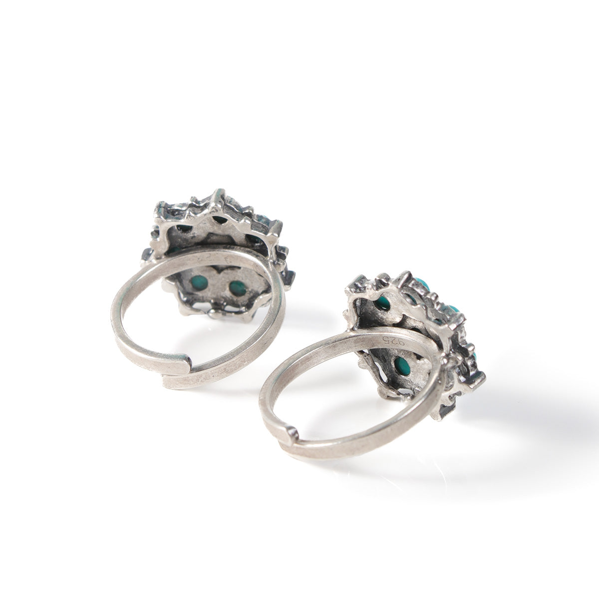 Adaa Turquoise Silver Toe Rings by MOHA