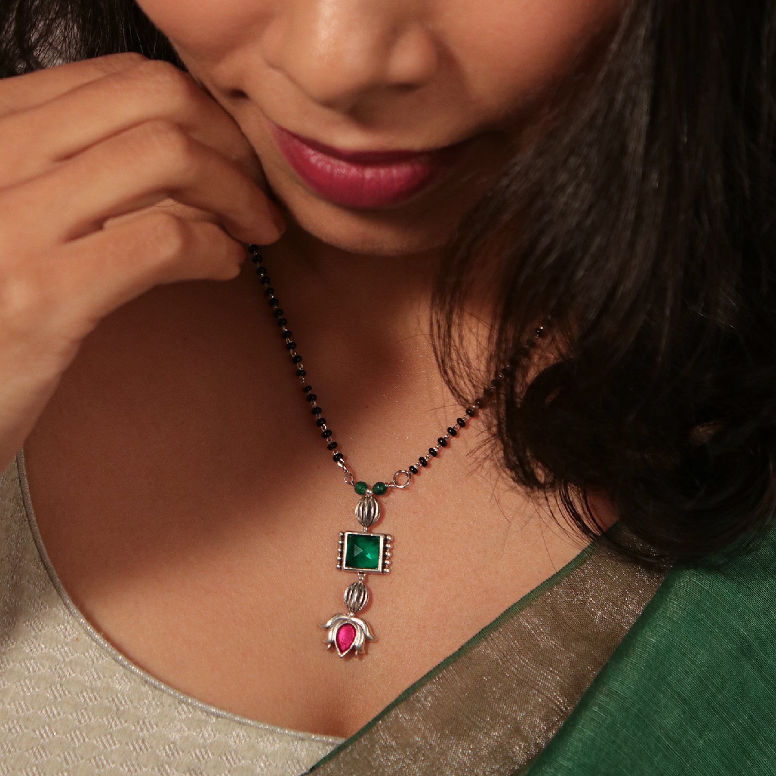 Padmini Silver Mangalsutra by MOHA