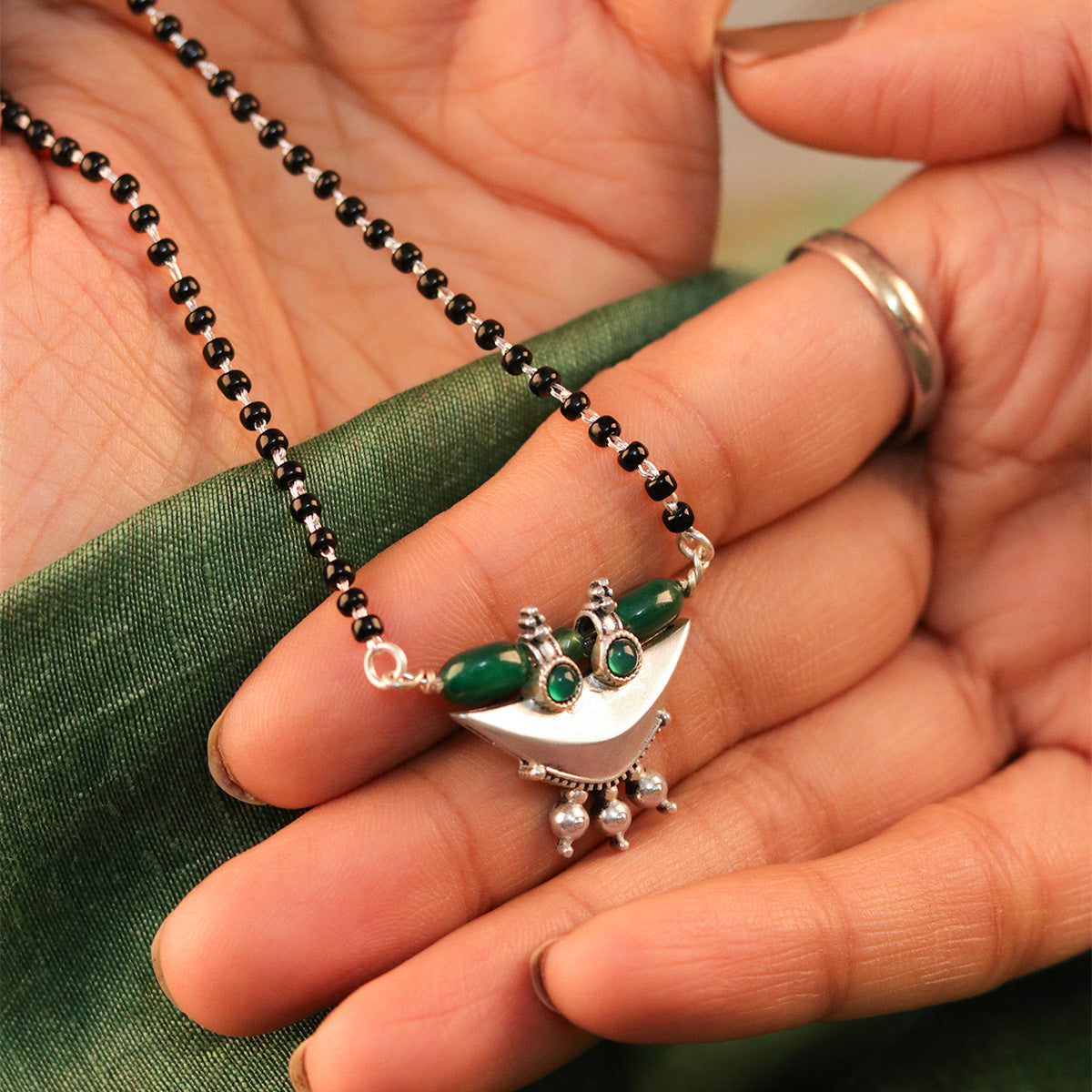 uroo silver mangalsutra by moha