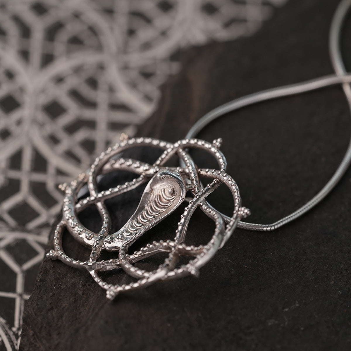 vasuki silver chain pendant necklace by moha
