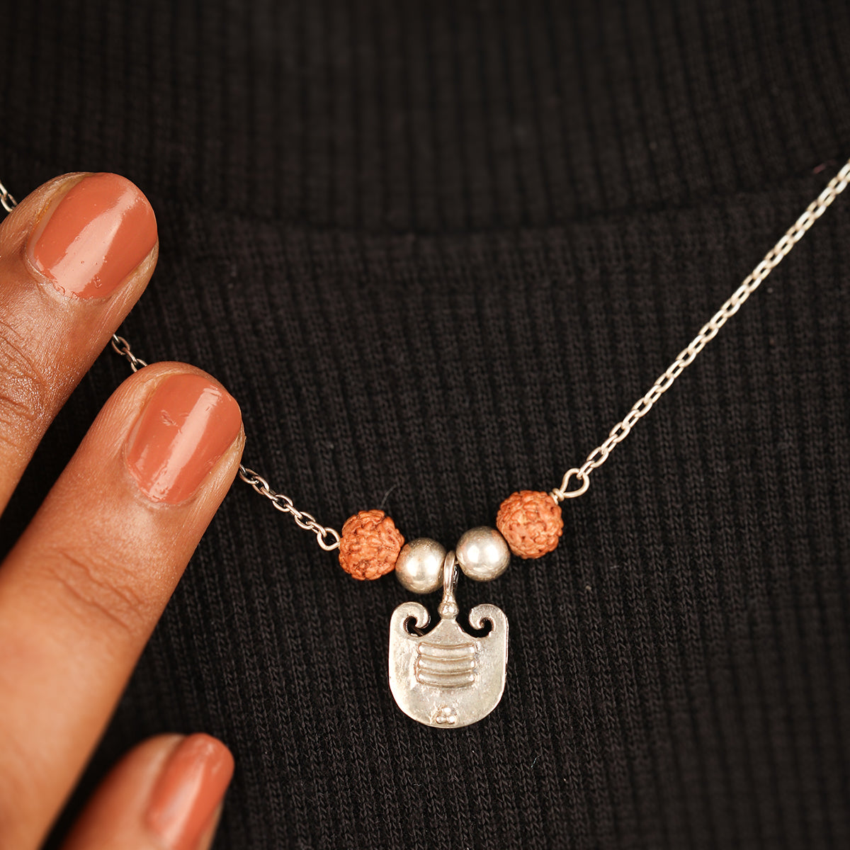 vibhuti charms silver necklace by moha